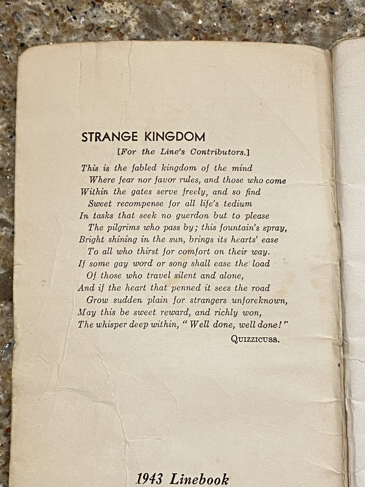 Vintage WWII Era CHICAGO TRIBUNE 1943 1944 LINE BOOK Quotes Wit Poetry Ephemera