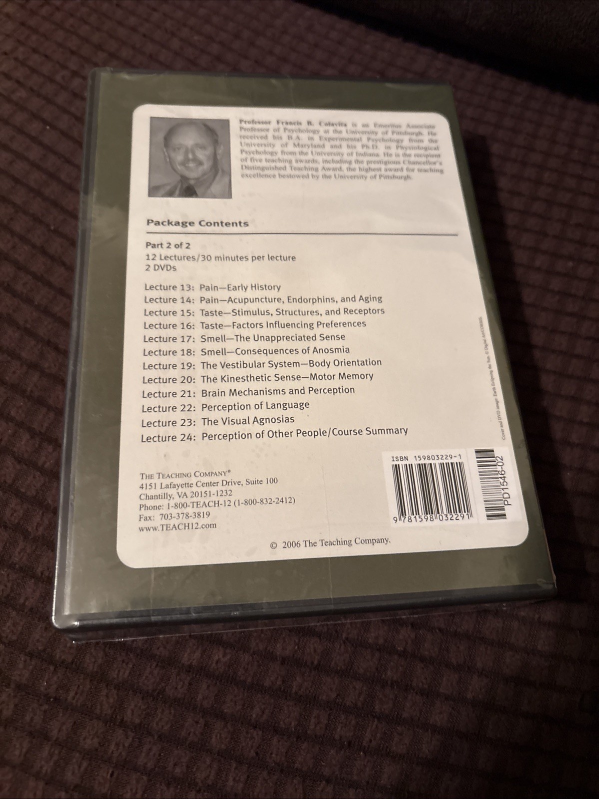 Sensation, Perception, and the Aging Process (2006, DVD set) + Guidebook Sealed
