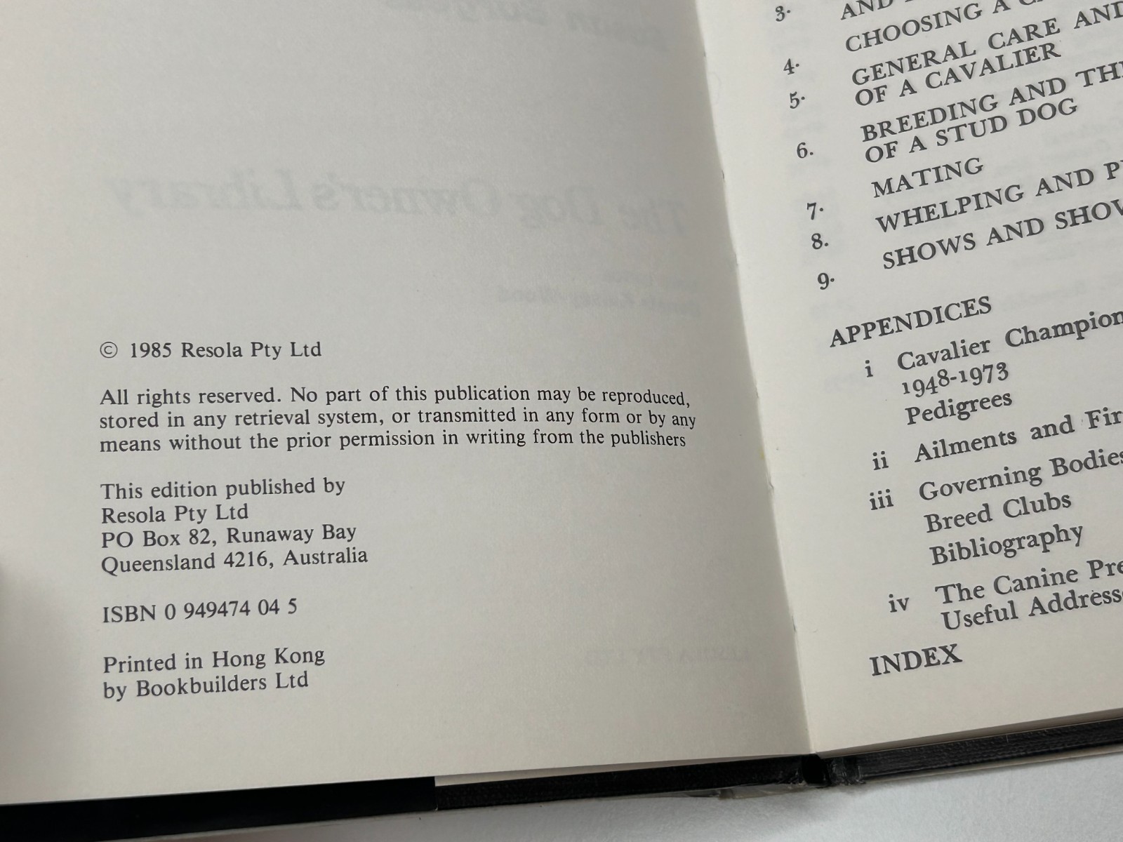 The Cavalier King Charles Spaniel (Susan Burgess – 1985)