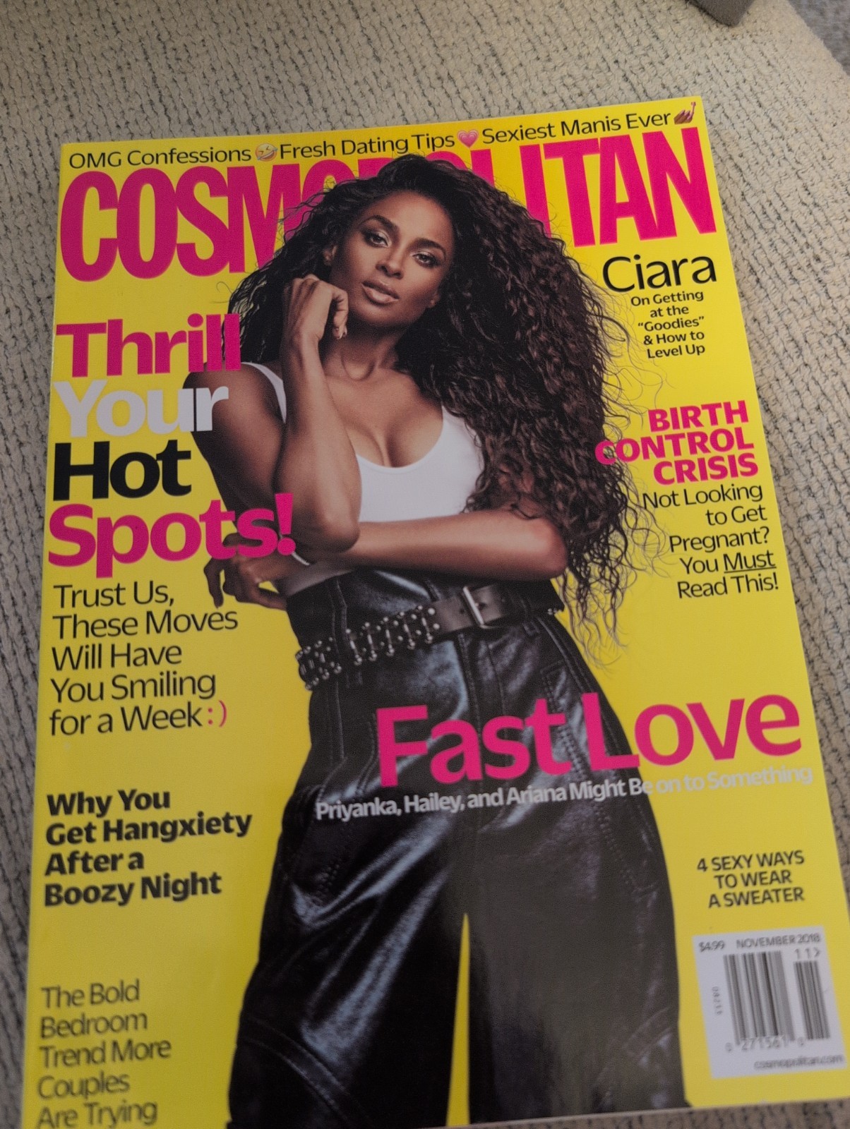 Cosmopolitan Magazine w/ CIARA Cover (Nov. 2018) BRAND NEW