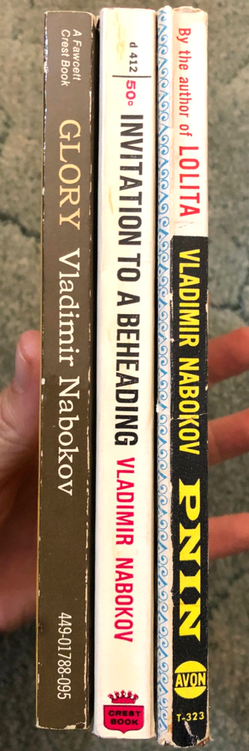 Vladimir Nabokov books, lot of 3, Glory, Pnin & Invitation to a Beheading