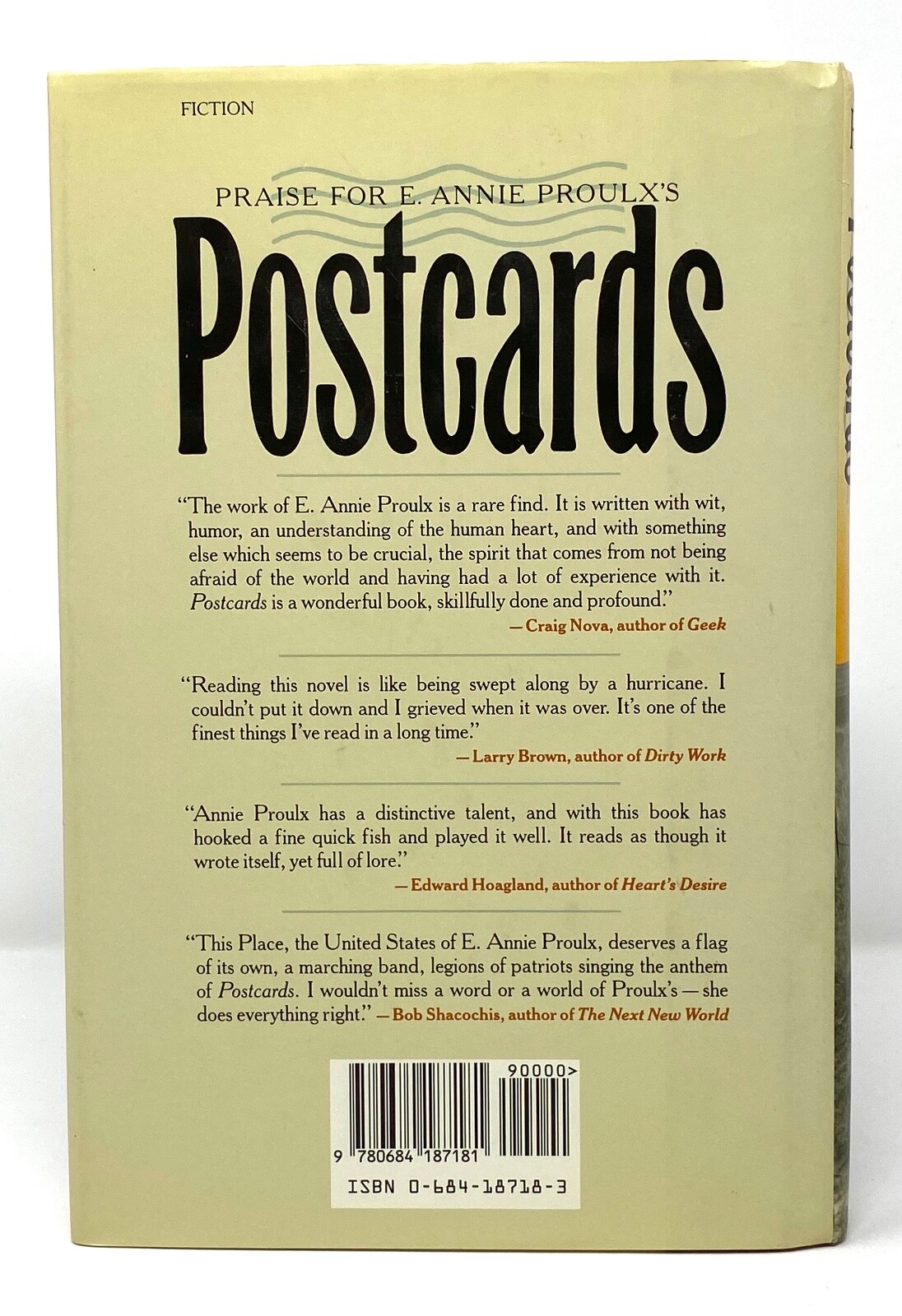 E Annie Proulx – Postcards – 1st 1st 1992 – Author Shipping News & Brokeback Mtn