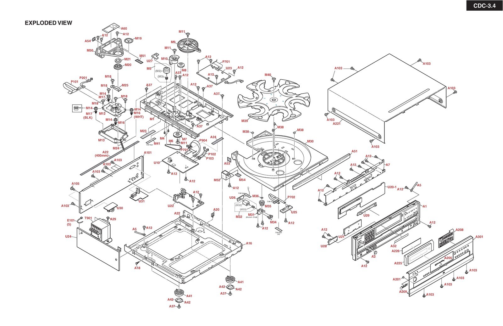 INTEGRA ONKYO CDC-34 Compact Disc Changer Service Manual 2003, FOLDOUTS