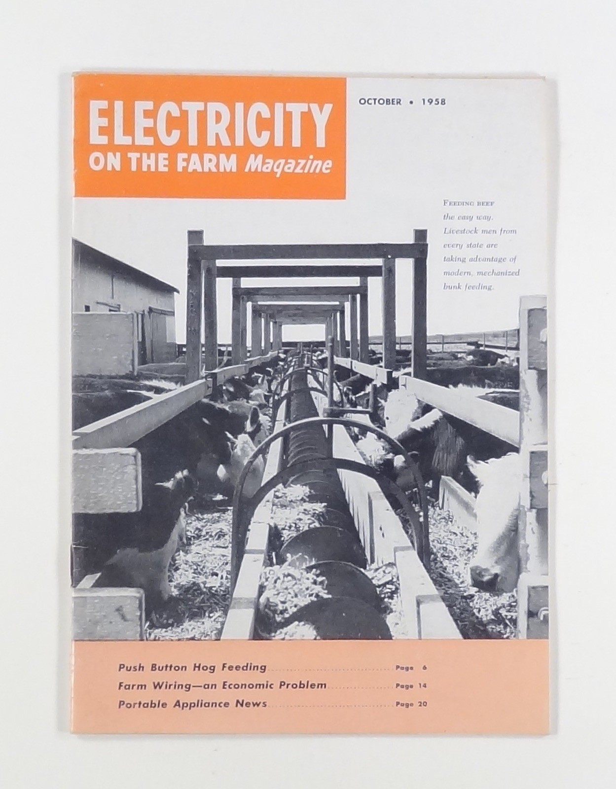 1958 Oct ELECTRICITY ON THE FARM magazine AUTOMATION mid-century progress