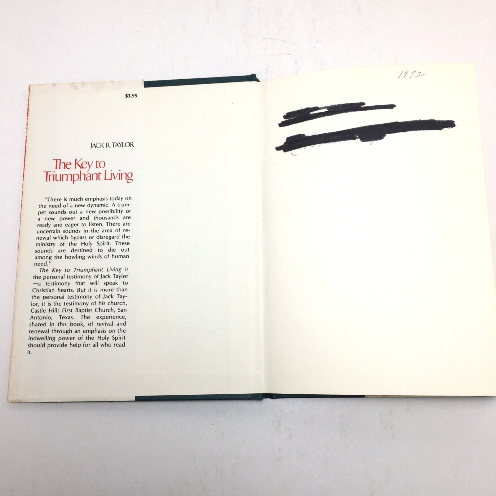 Key to Triumphant Living by Jack R. Taylor, 1971 religion personal discovery HC