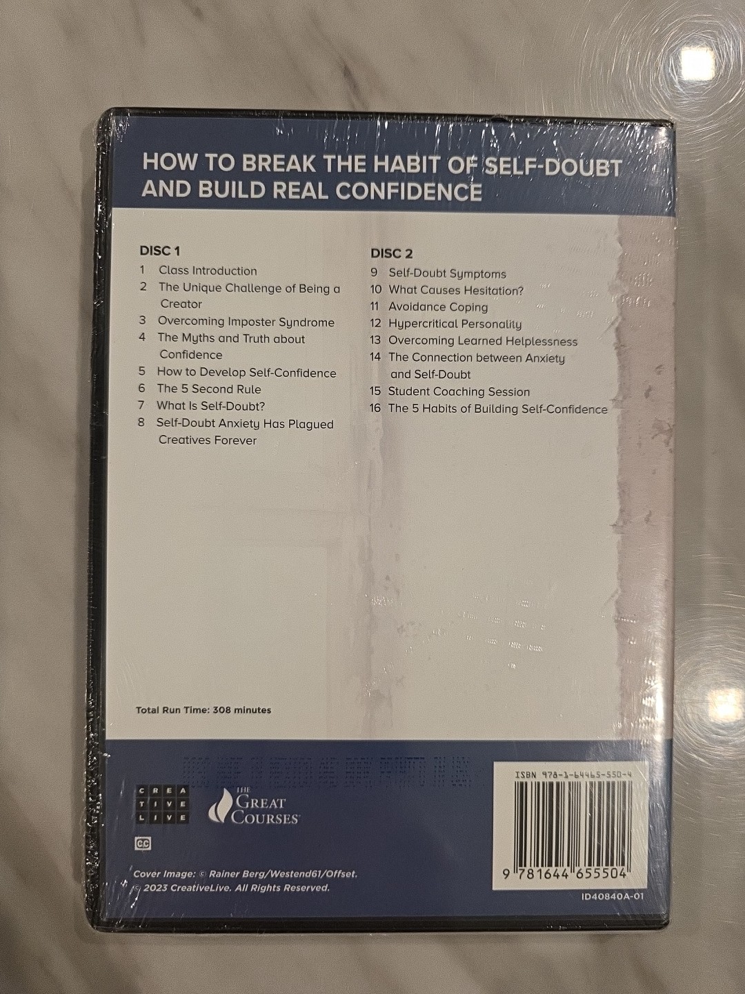 SEALED: Great Courses How To Break The Habit Of Self-Doubt Mel Robbins, 2 DVDs