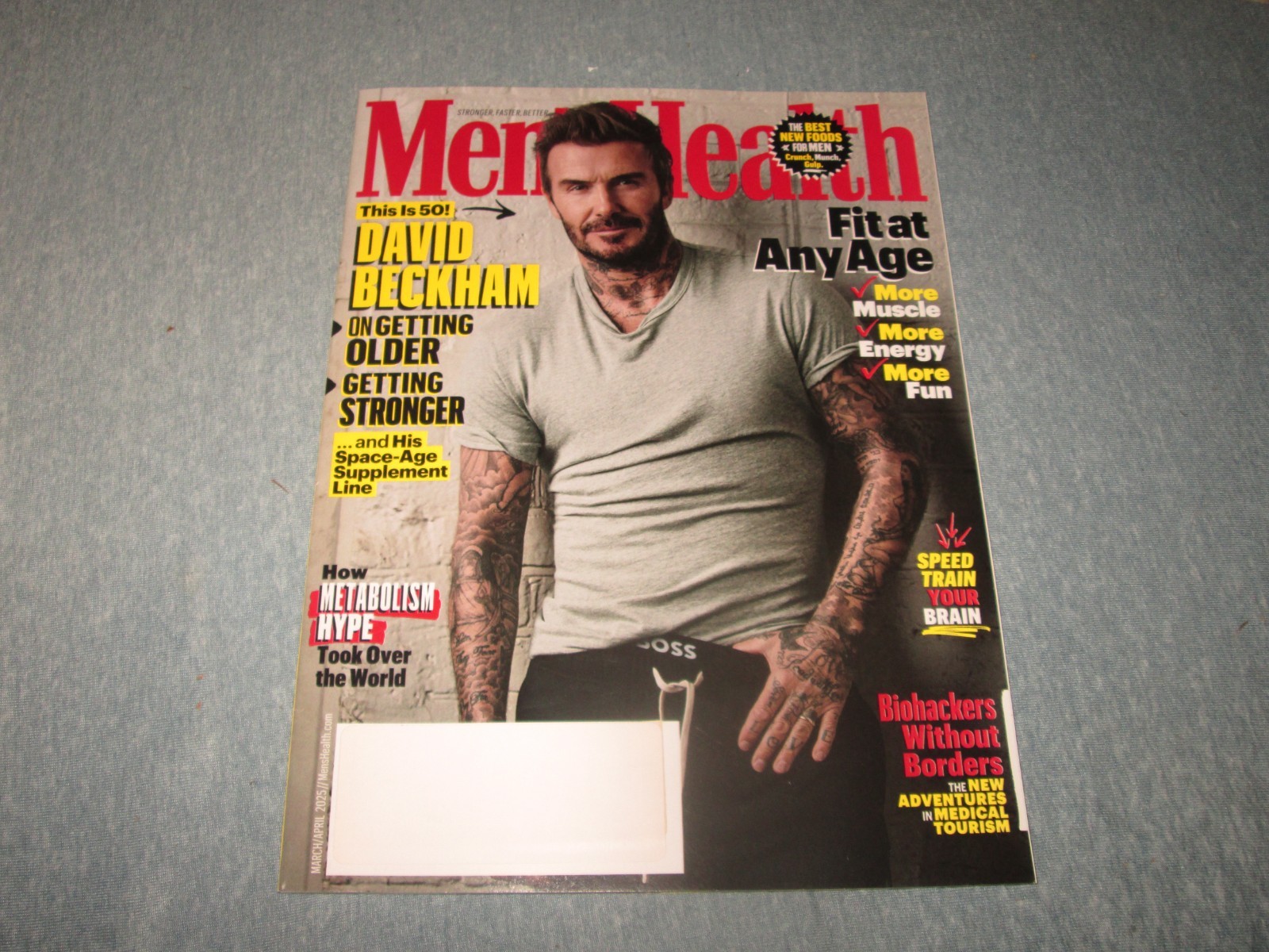 MEN’S HEALTH MAGAZINE MARCH APRIL 2025 DAVID BECKHAM BIOHACKERS WTHOUT BORDERS