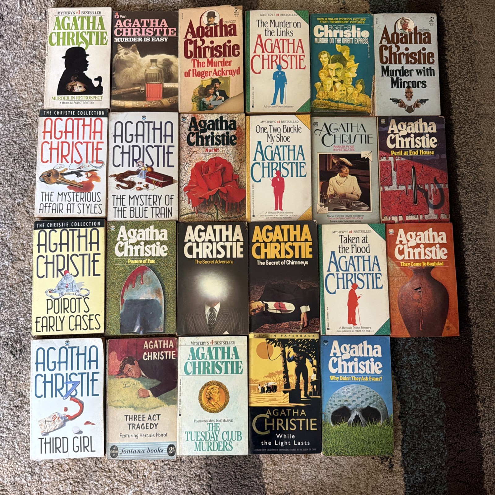Lot of 44 Vintage Agatha Christie Paperback Books Hercule Poirot Miss Marple