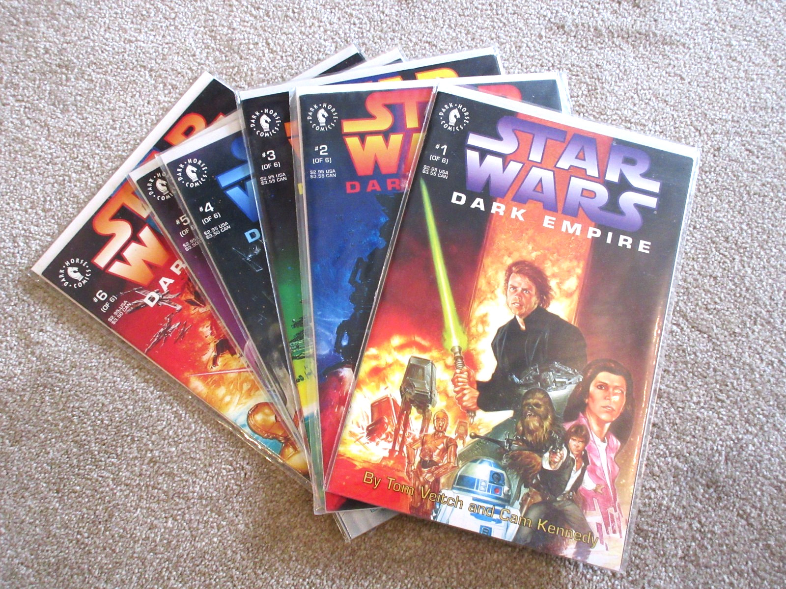 Star Wars: Dark Empire x 6 Dark Horse Comics 1- 6 Full Set, 1991 B&B NM