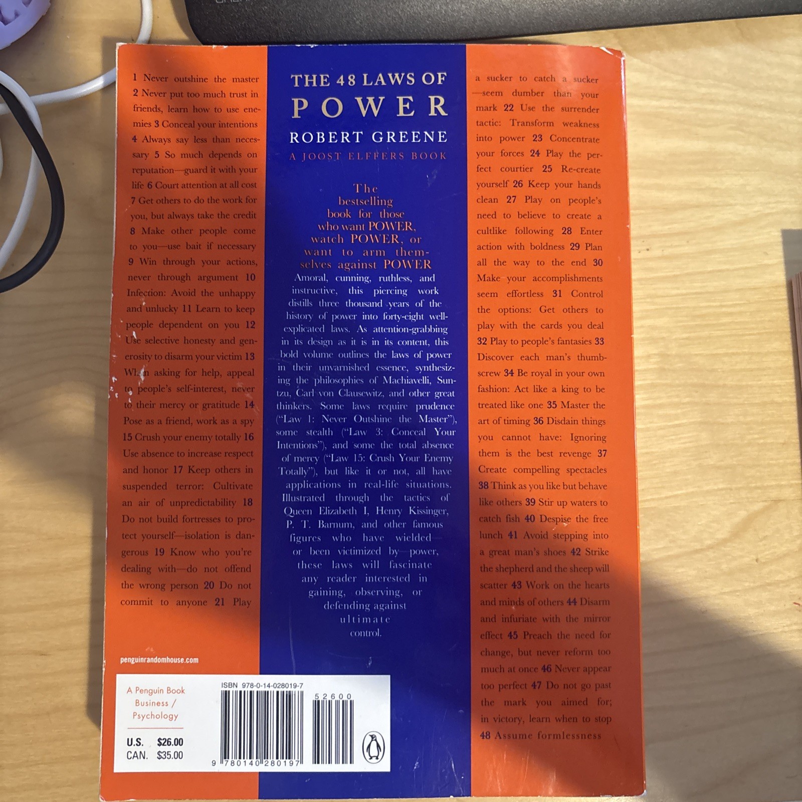 48 Laws of Power by Robert Greene (2000, Uk-B Format Paperback)