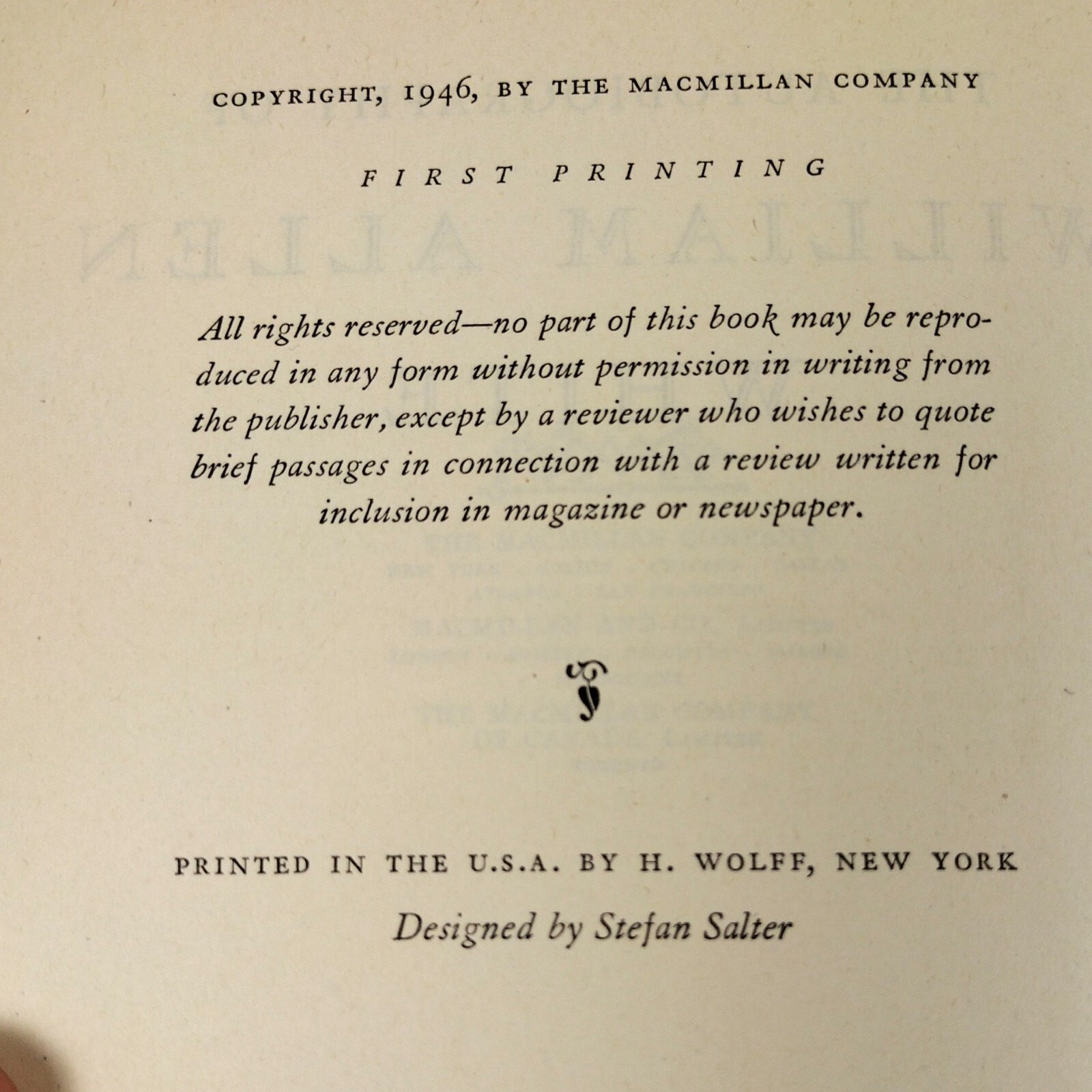 The Autobiography of William Allen White * First Printing 1st Edition 1946 HC DJ