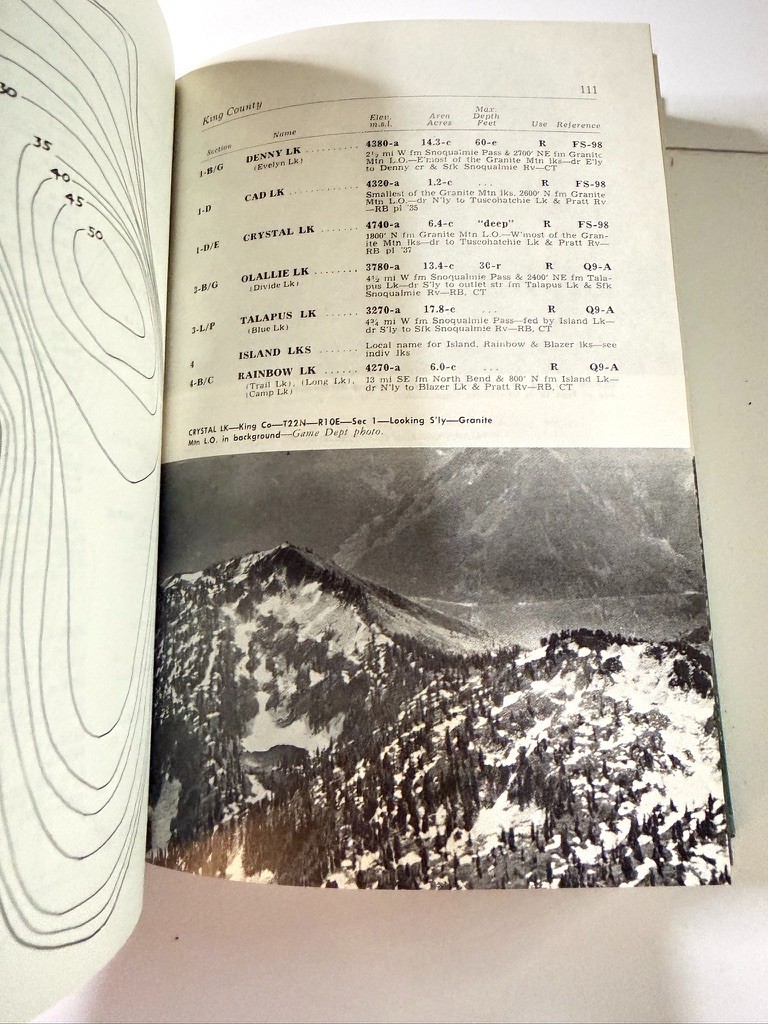 Lakes Of Washington Vol 1 Western Washington 1973 3rd Edition, Hardcover