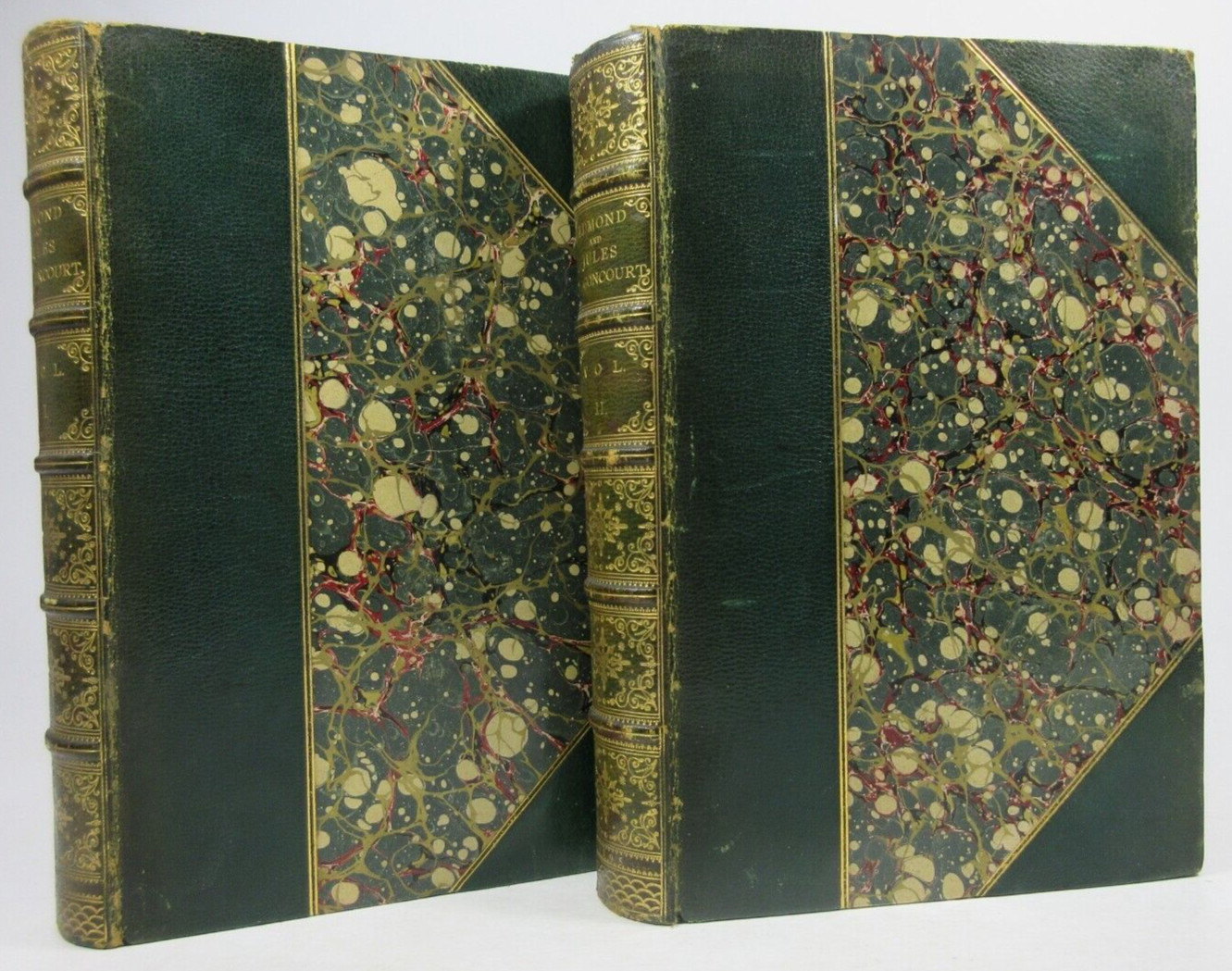 1895 2-Vols “Edmond & Jules De Goncourt Journals” Belloc & Shedlock 3/4 Leather