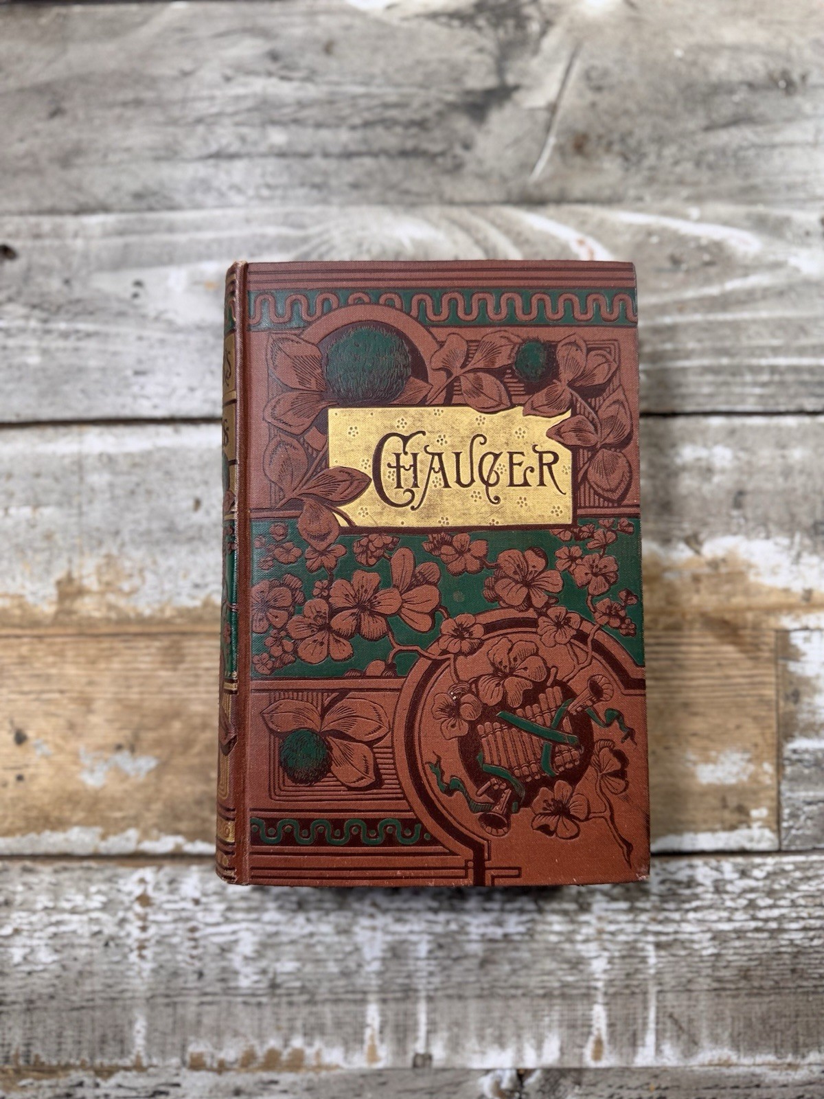 c. 1885 Antique Poetry “The Poetical Works of Geoffrey Chaucer” ~Binding~