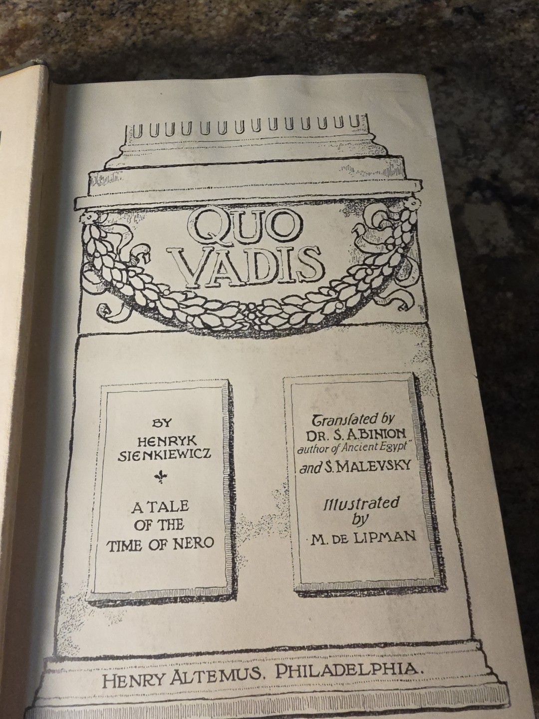 Quo Vadis By Henryk Sienkiewicz Altemus’Edition 1897 Illustrated By M. DE Lipman
