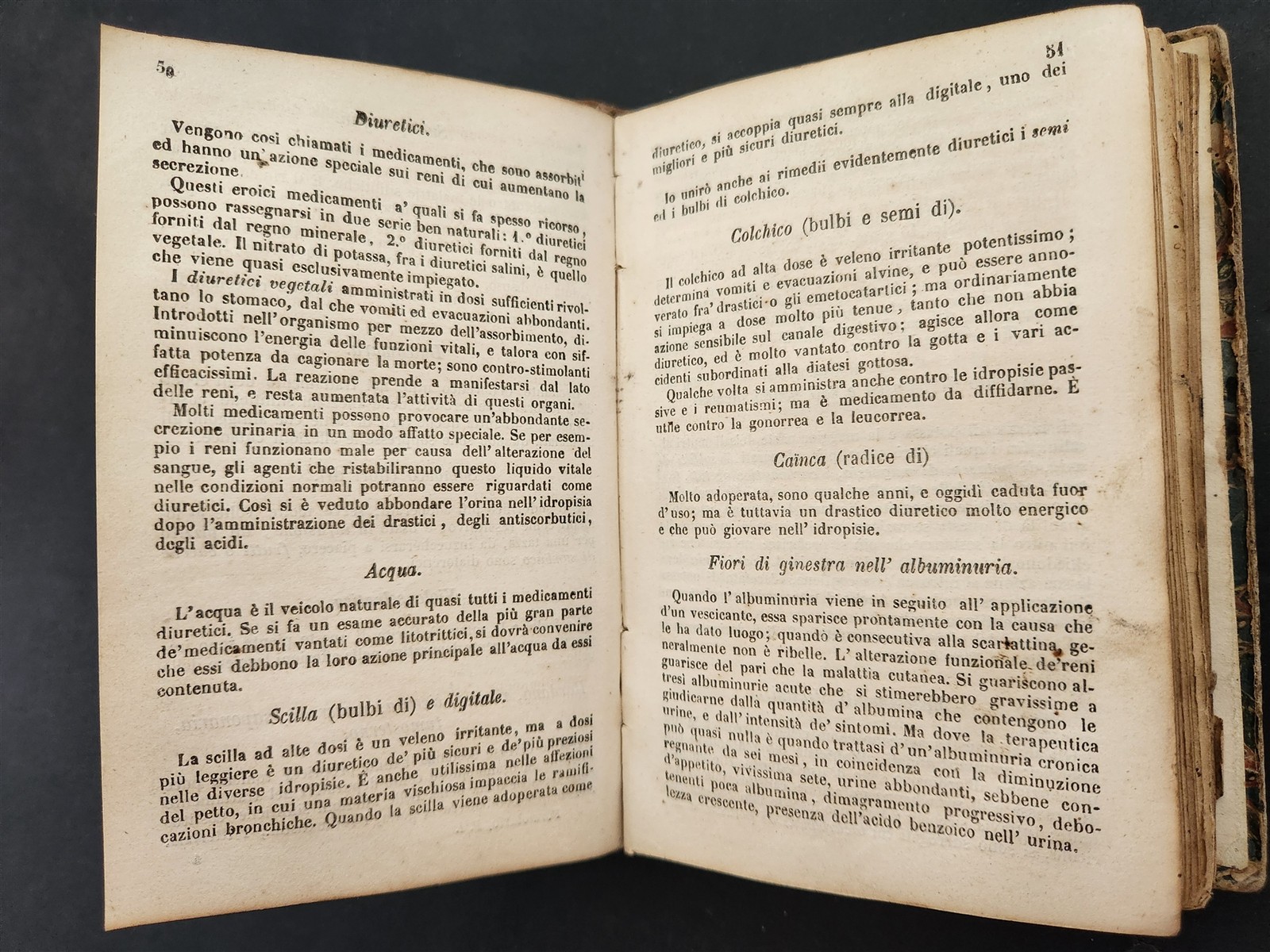 1853 antique MATERIA MEDICA & FORMOLARIO terapeutico italian medical BOOK