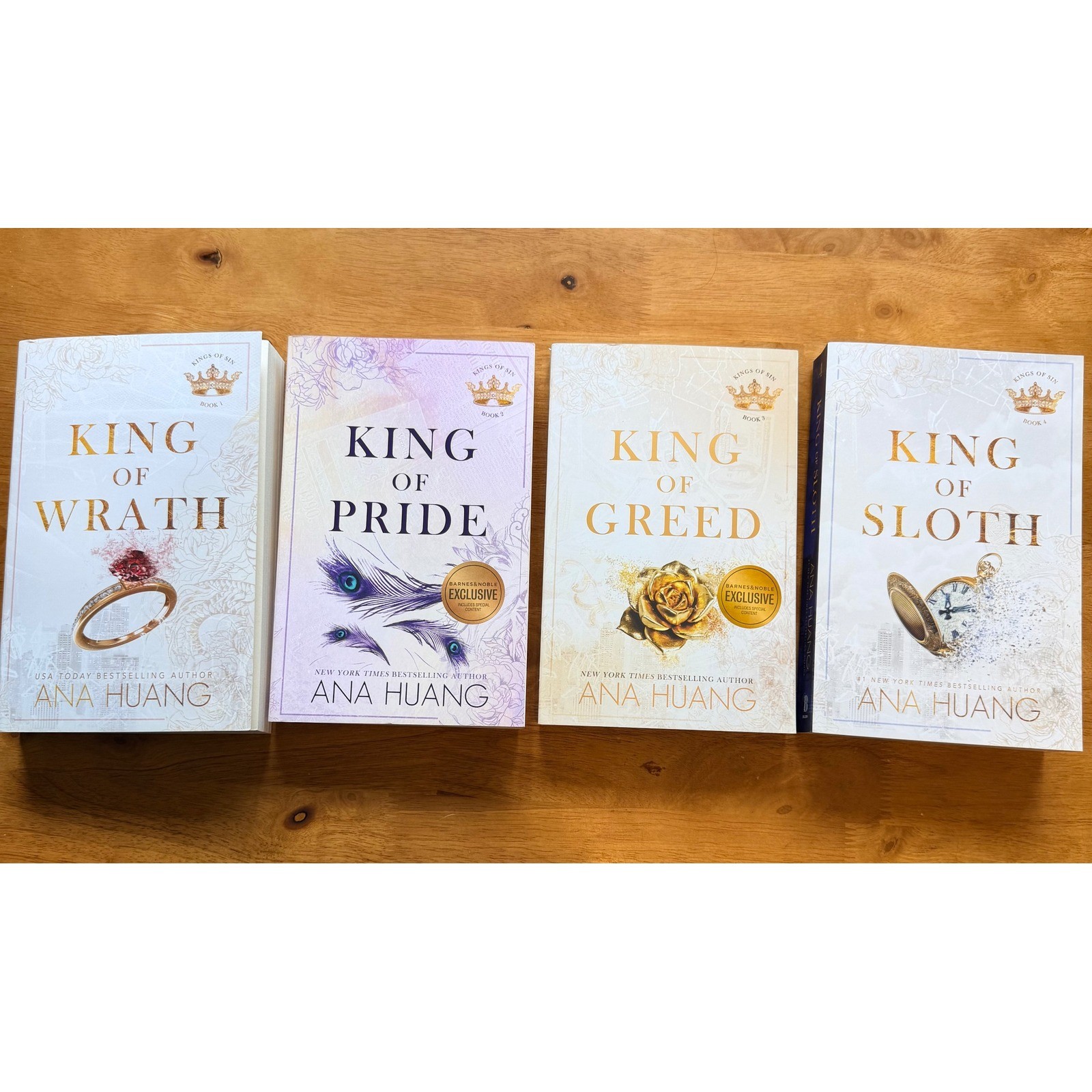 Ana Huang Kings of Sin Series Books 1-4 Bundle King of Wrath Pride Greed Sloth