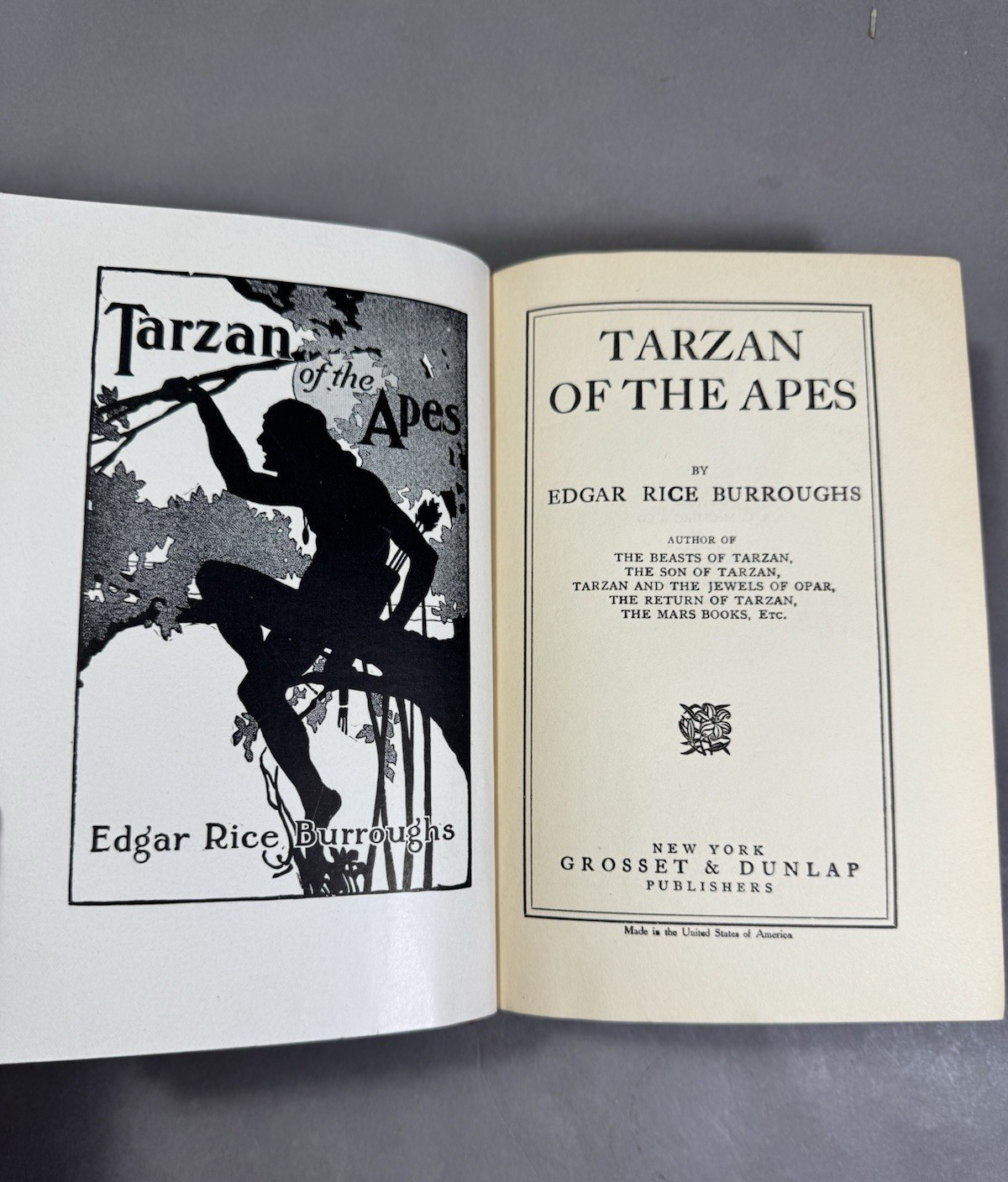 Tarzan OF The Apes by Edgar Rice Burroughs 1914 Grosset & Dunlap Hardcover