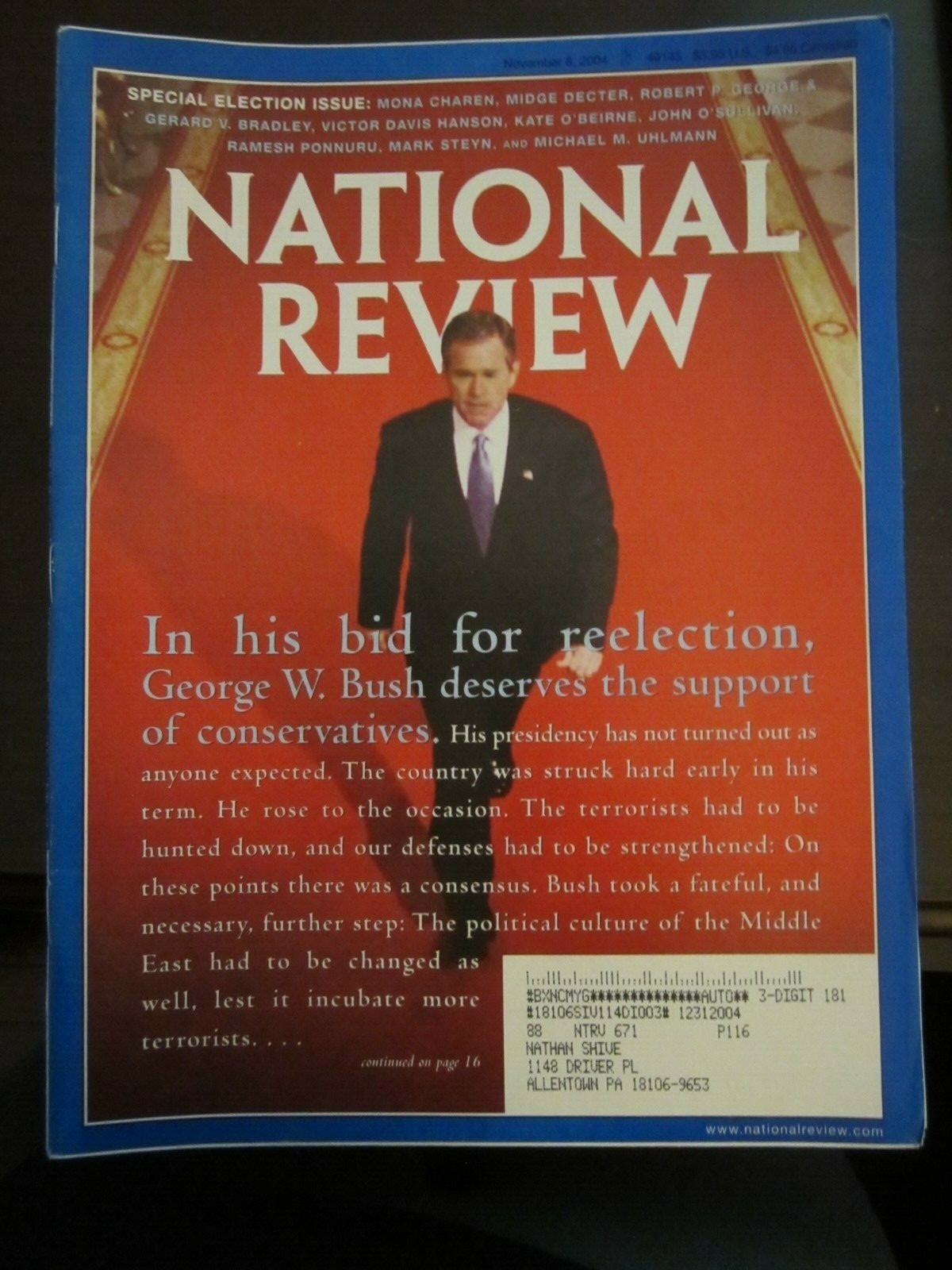 National Review Magazine November 2004 George Bush Bid for Re-Election L39