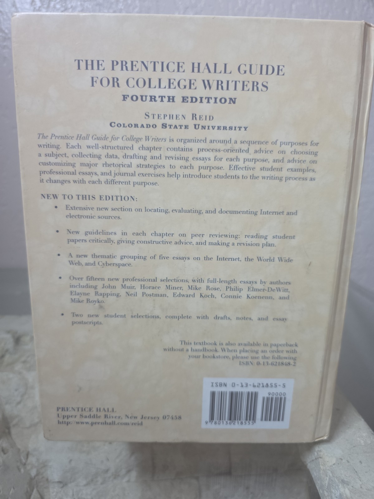 Prentice-Hall Guide for College Writers by Stephen Reid (1997, Hardcover)