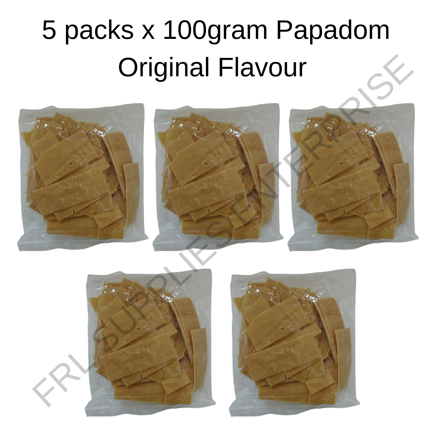 5 Packs x 100 gram Crispy & Authentic Papadom – The Perfect Crunch in Every Bite