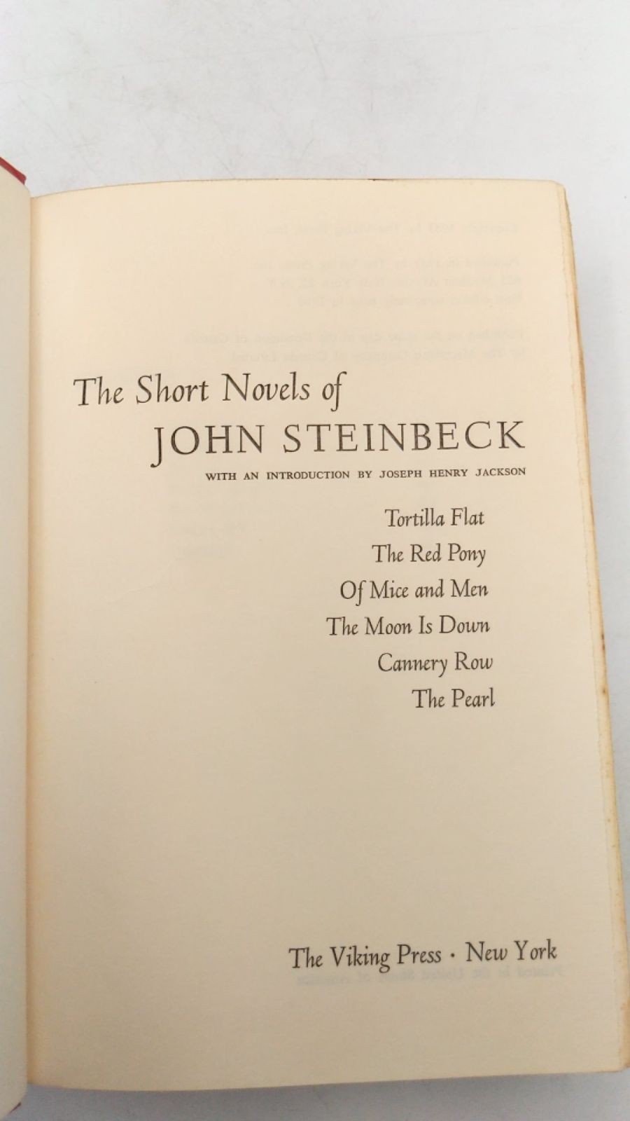 The Short Novels of John Steinbeck John Steinbeck Hardcover New edition compl…