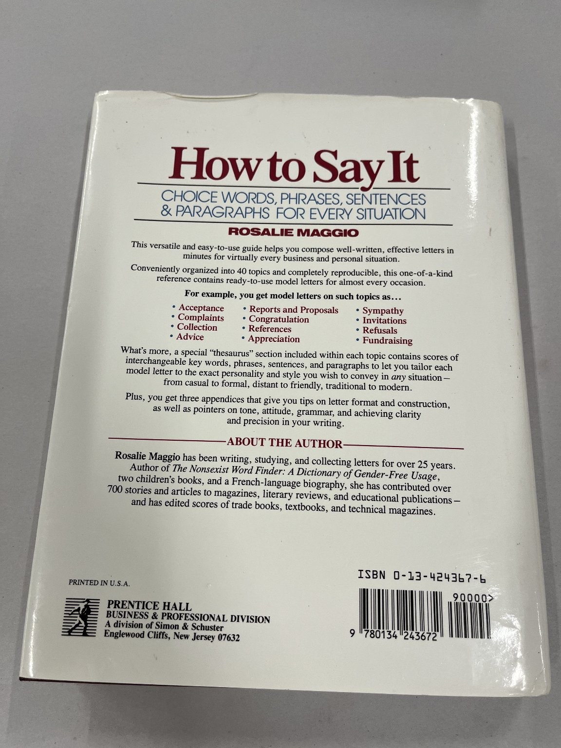 How to Say It Rosalie Maggio 1990 Choice Words Phrases Sentences