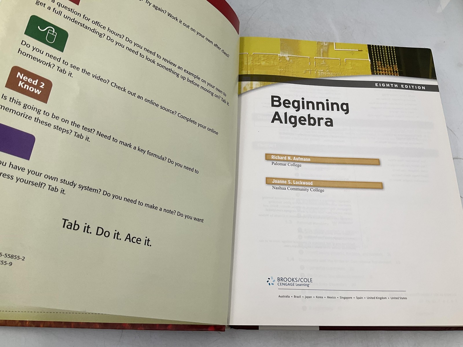 Beginning Algebra Richard N. Aufmann Joanne S. Lockwood Brown 8th Ed Brooks/Cole