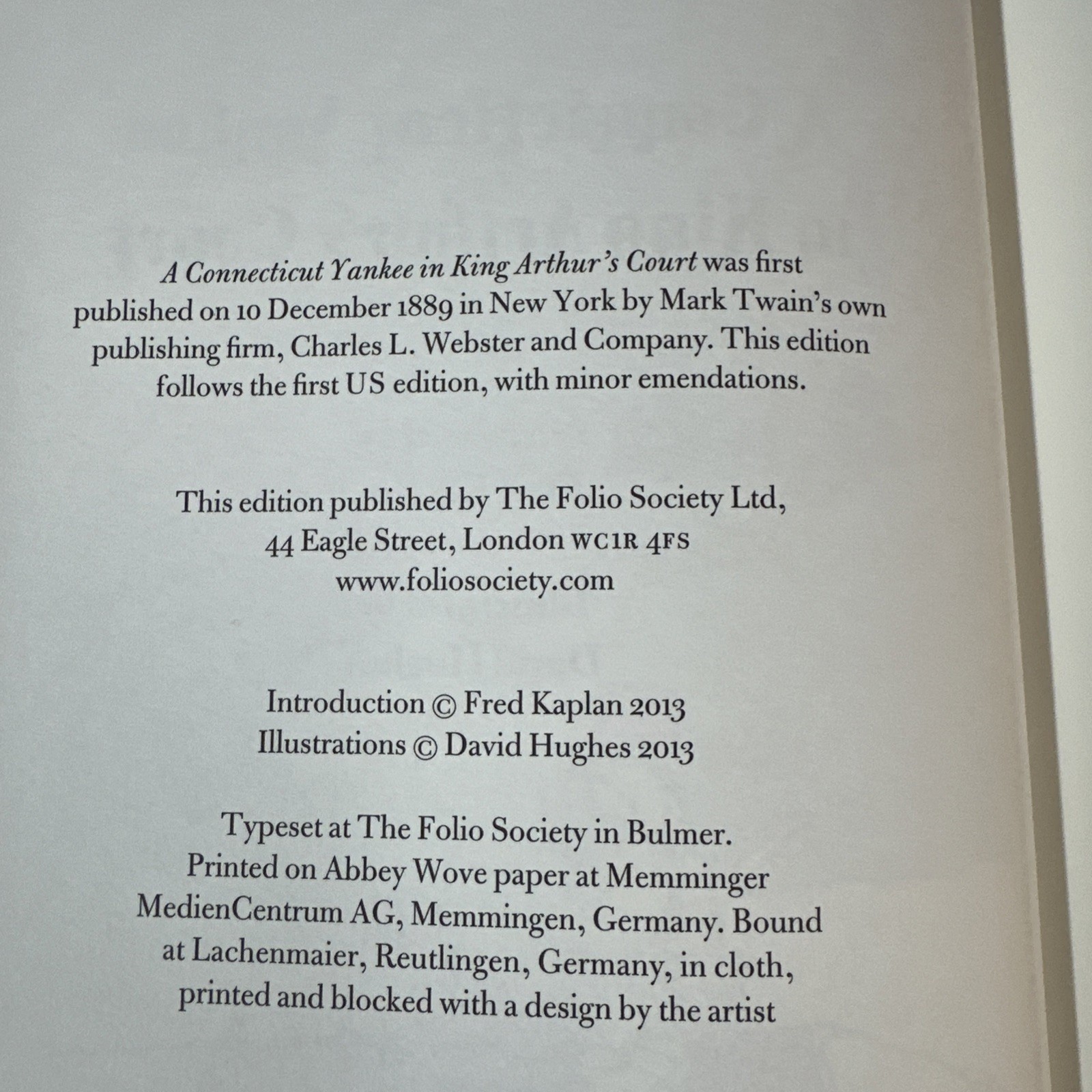 Mark Twain: A Connecticut Yankee in King Arthur’s Court Folio Society Slipcase