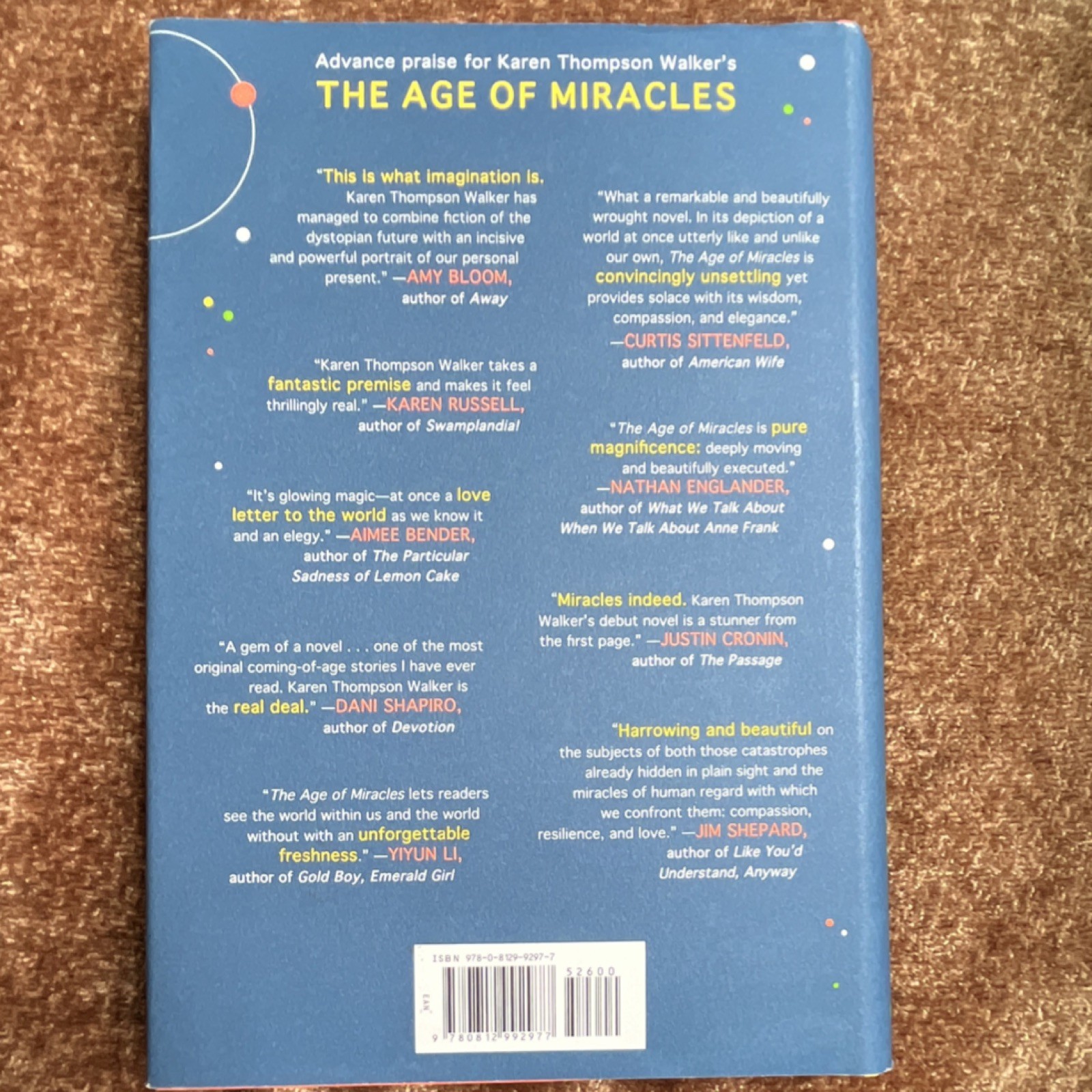 The Age of Miracles by Karen Thompson Walker – Hardcover 2012 Dystopian