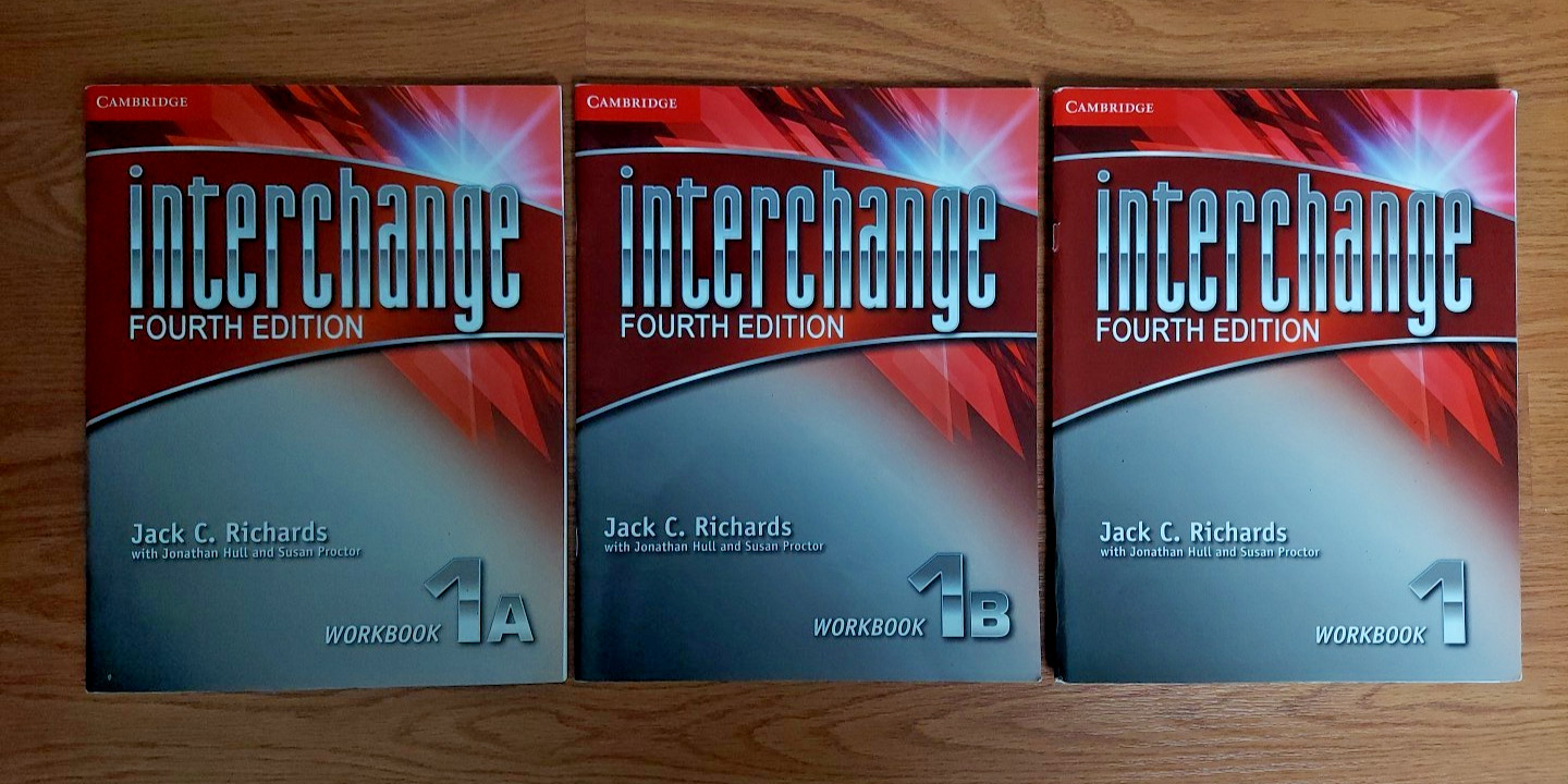 Set of 3 Books Interchange Workbook 1, 1A, 1B Fourth Edition New Trade Paperback
