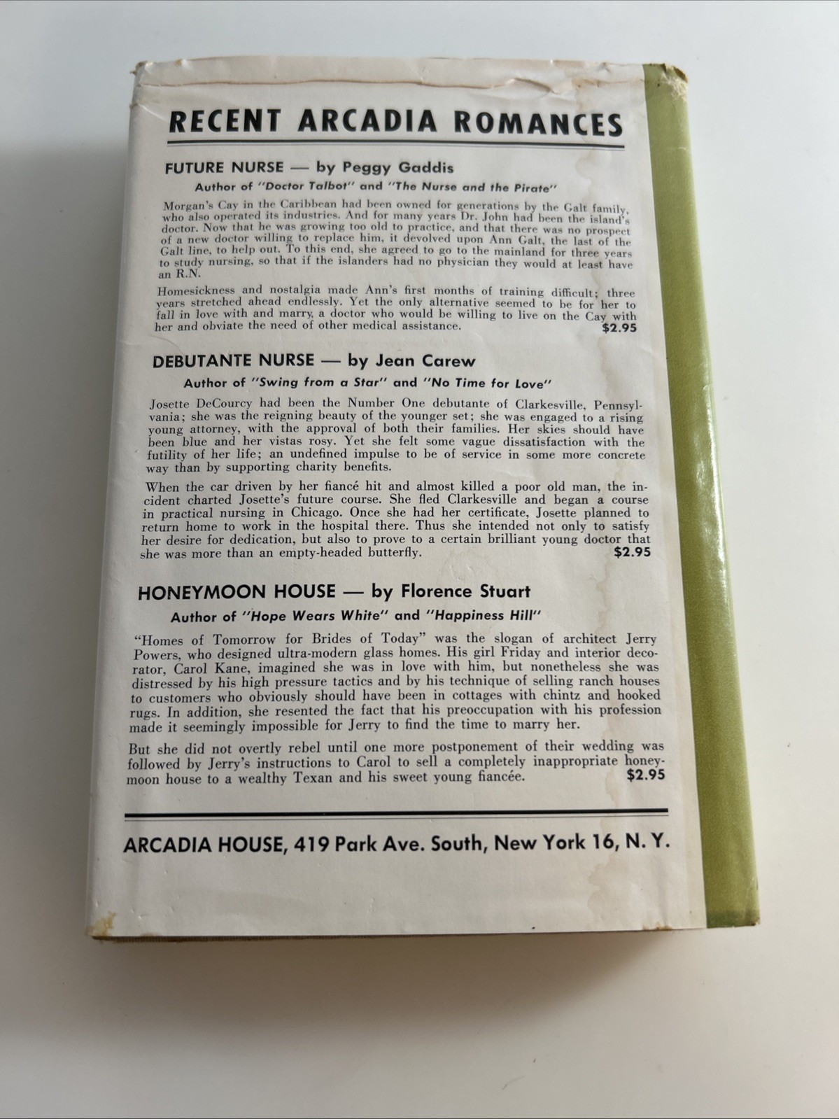 RARE 1962 SISTER TO SHARON Ada Burris Zimmerman – ARCADIA HOUSE ROMANCE HC 2931
