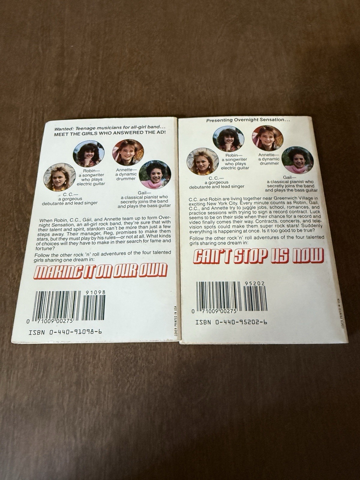 Overnight Sensation #1 Can’t Stop Us Now & #2 Making It On Our Own Fran Lantz PB