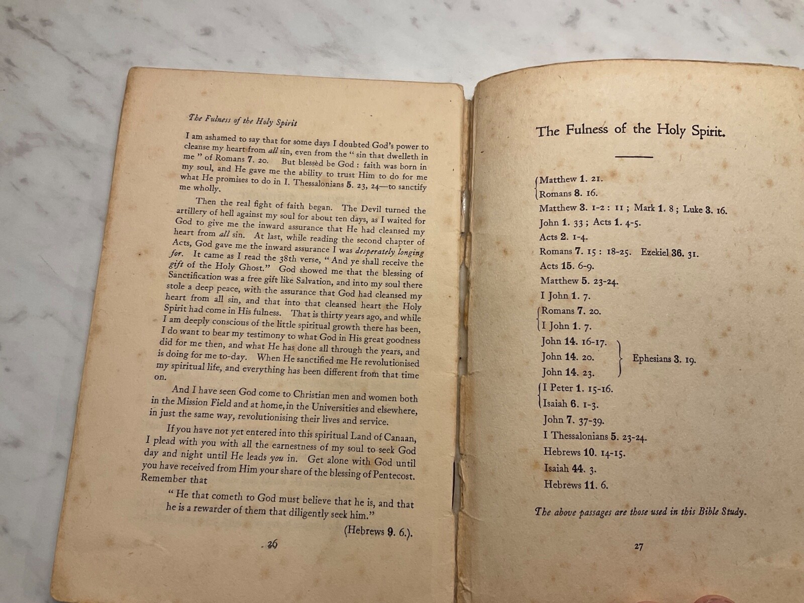 The Fulness of the Holy Spirit by George Ingram – RARE Booklet