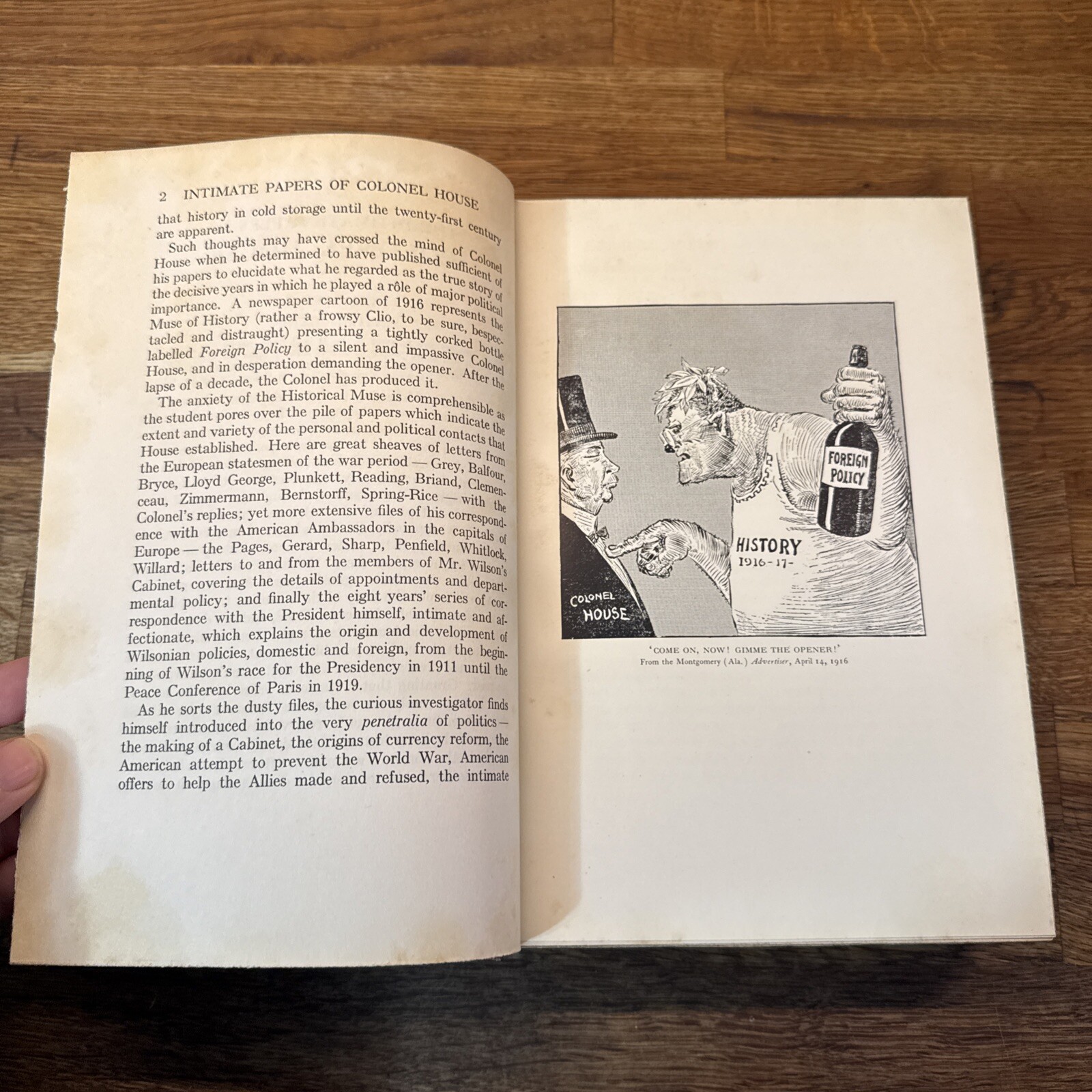 Intimate Papers Colonel House Charles Seymour 1926 1st Edition HC WWI Record