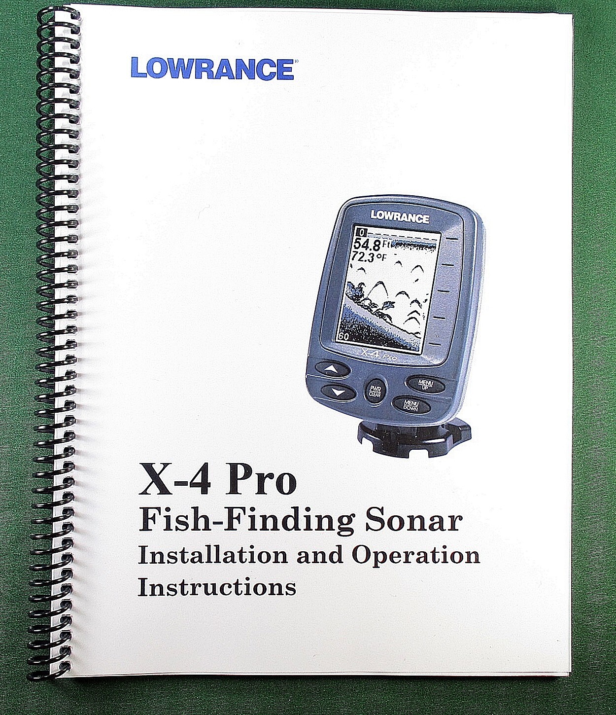 Lowrance X-4 Pro Instruction Manual: 52 Pages & Protective Covers