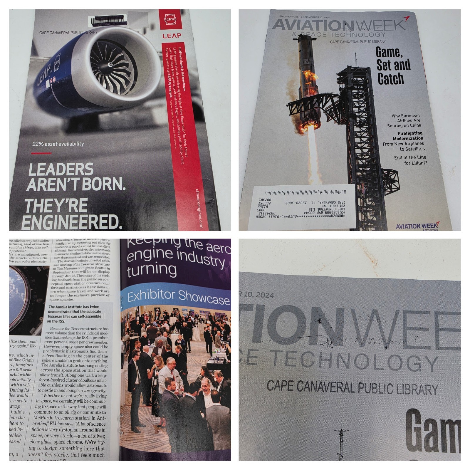 Aviation Week & Space Technology 2024 Lot Of 24 Ex-Library Cape Canaveral