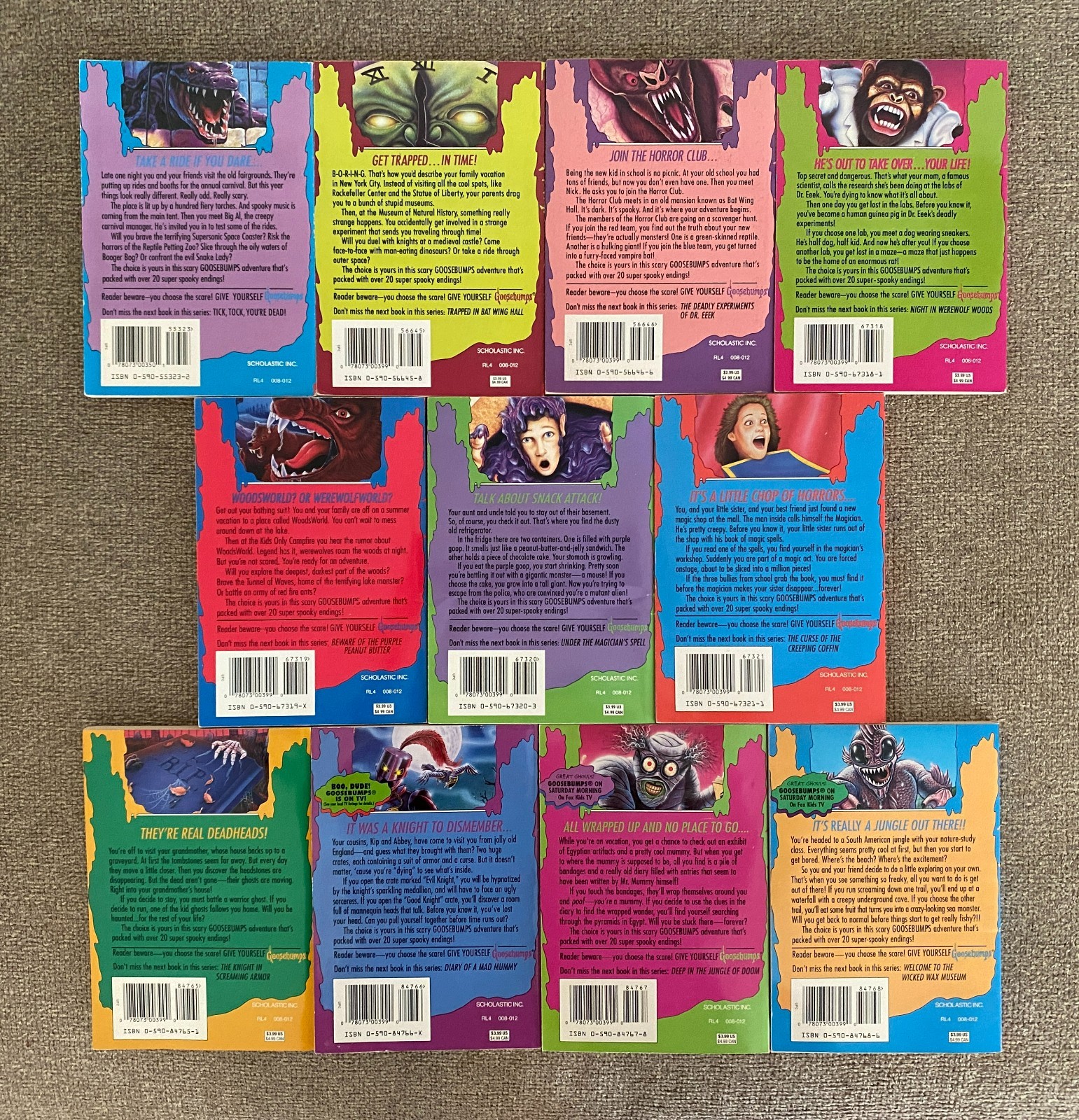VG+/LN Give Yourself Goosebumps Complete Set 1-22, 18 1st prints ~ R.L. Stine