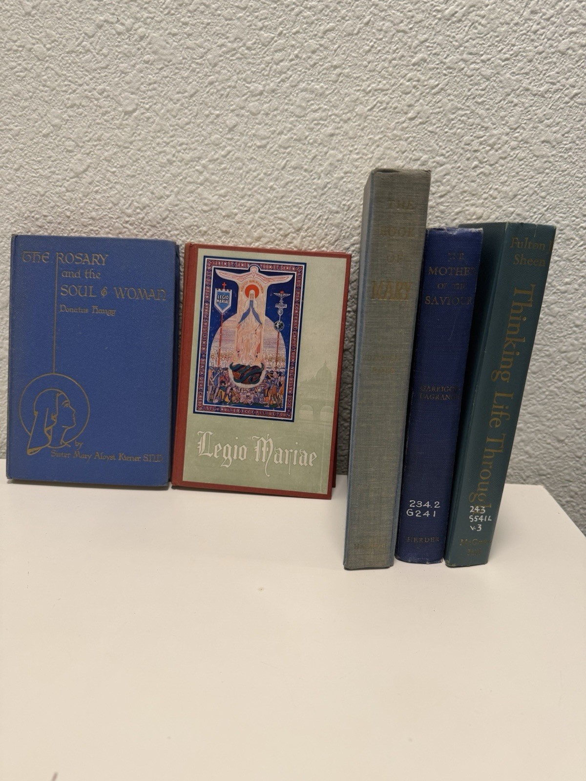 Vintage Catholic Theology Books Lot Fulton Sheen Mary Rosary Legion 5 Books