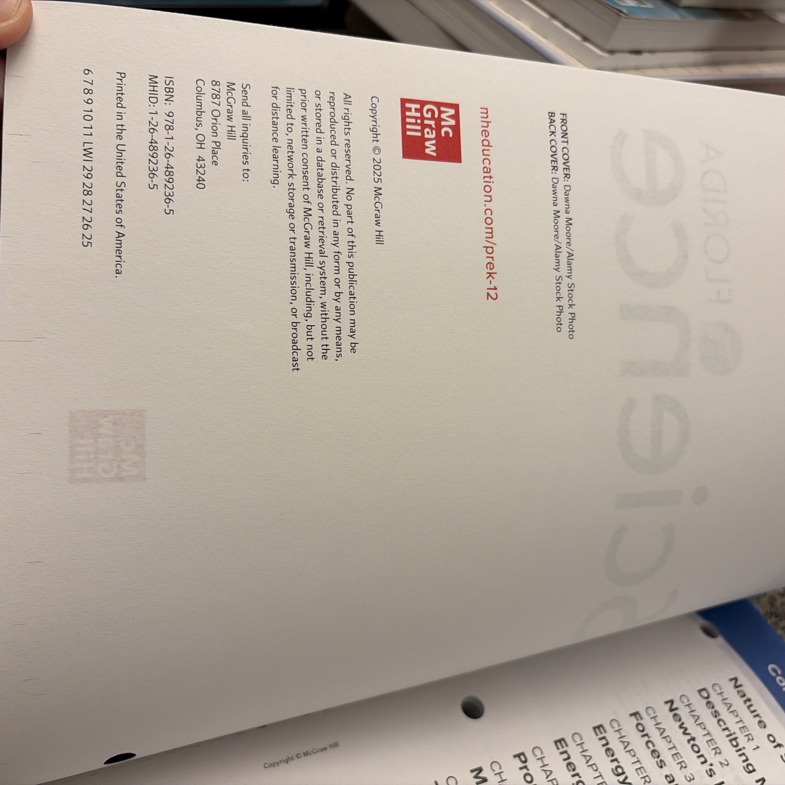 McGraw Hill Florida Physical Science Paperback ,2025
