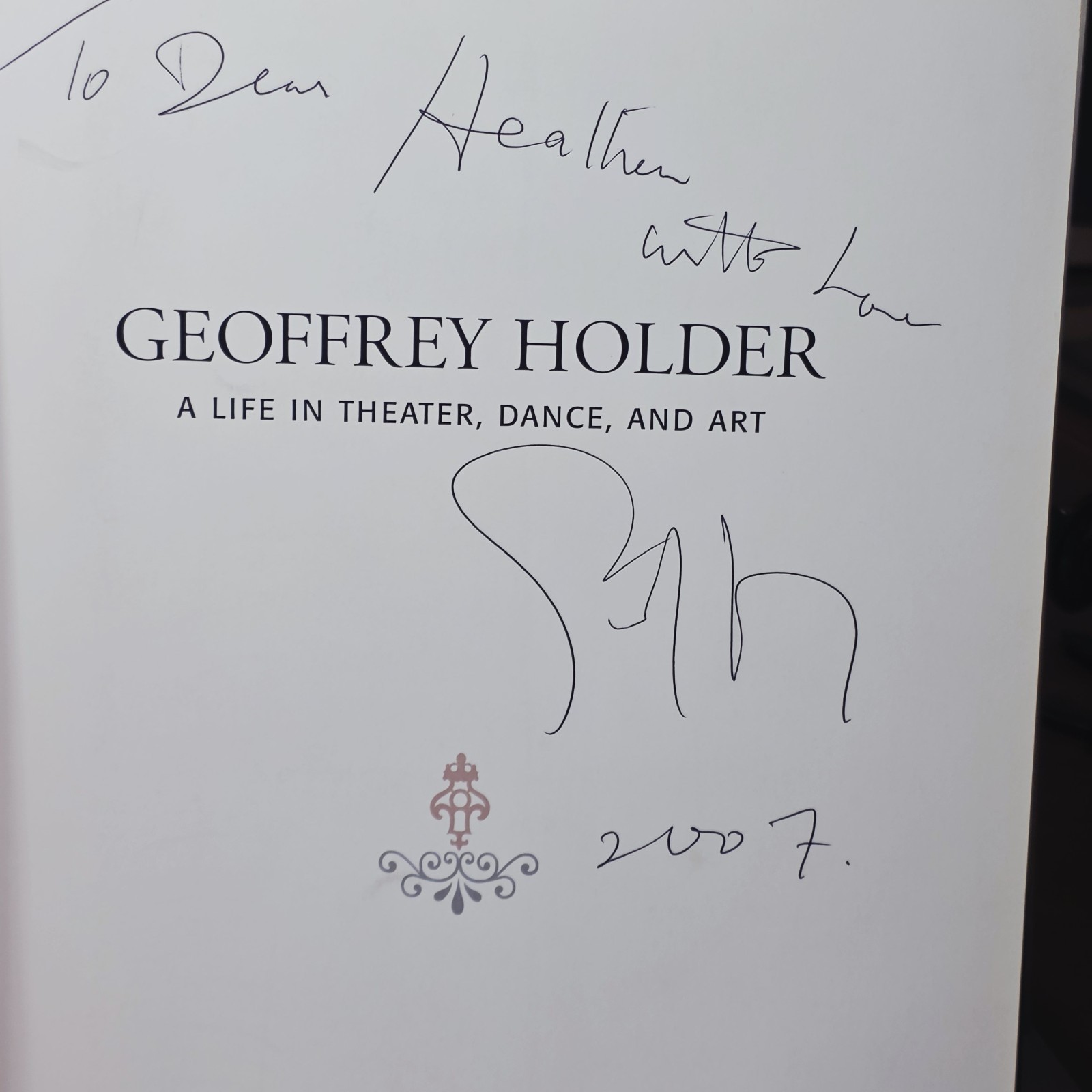 Geoffrey Holder A Life in Theater Dance and Art Dunning HC/DJ 2001 SIGNED