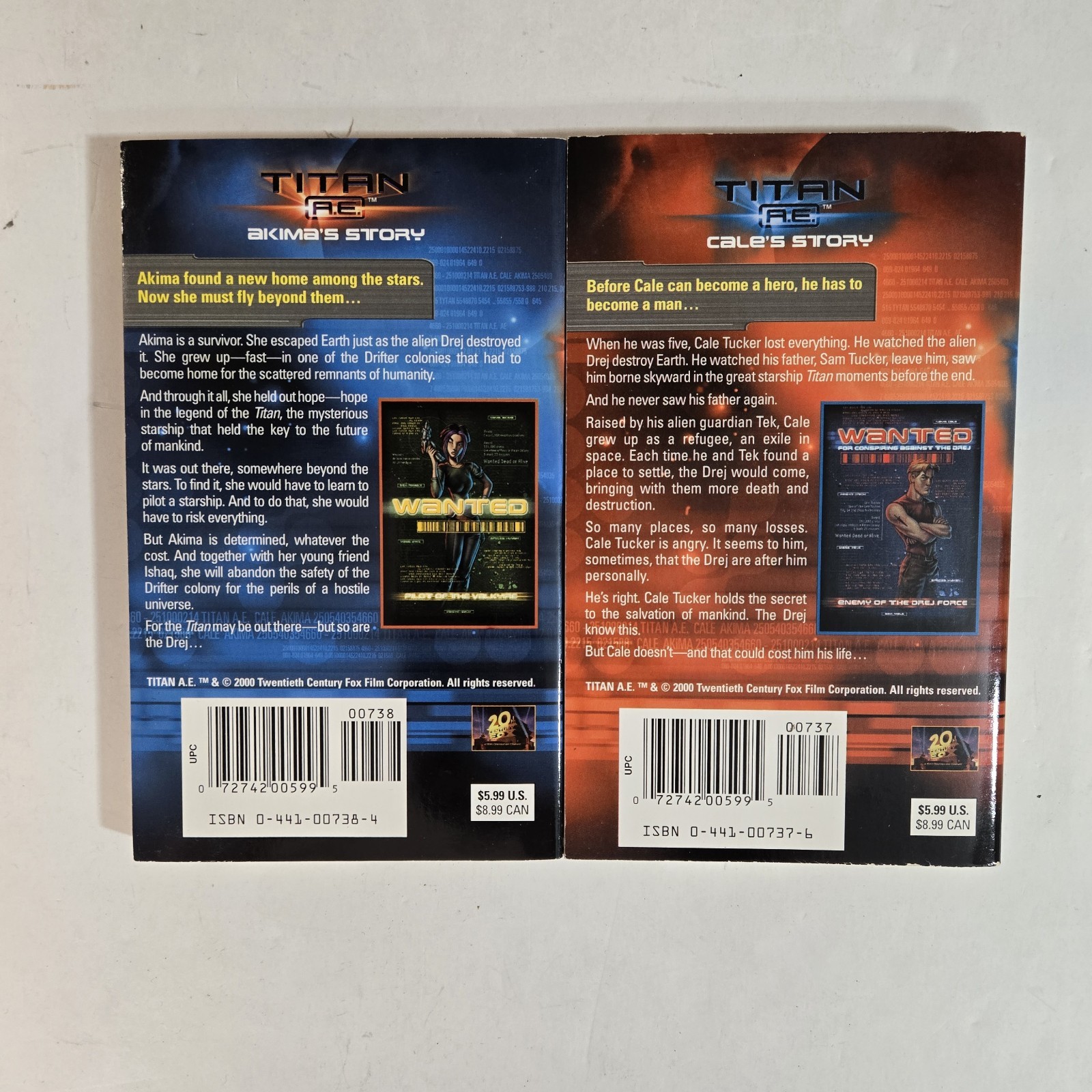 Titan A.E. : Cale’s Story & Akima’s Story By Kevin Anderson and Rebecca Moesta