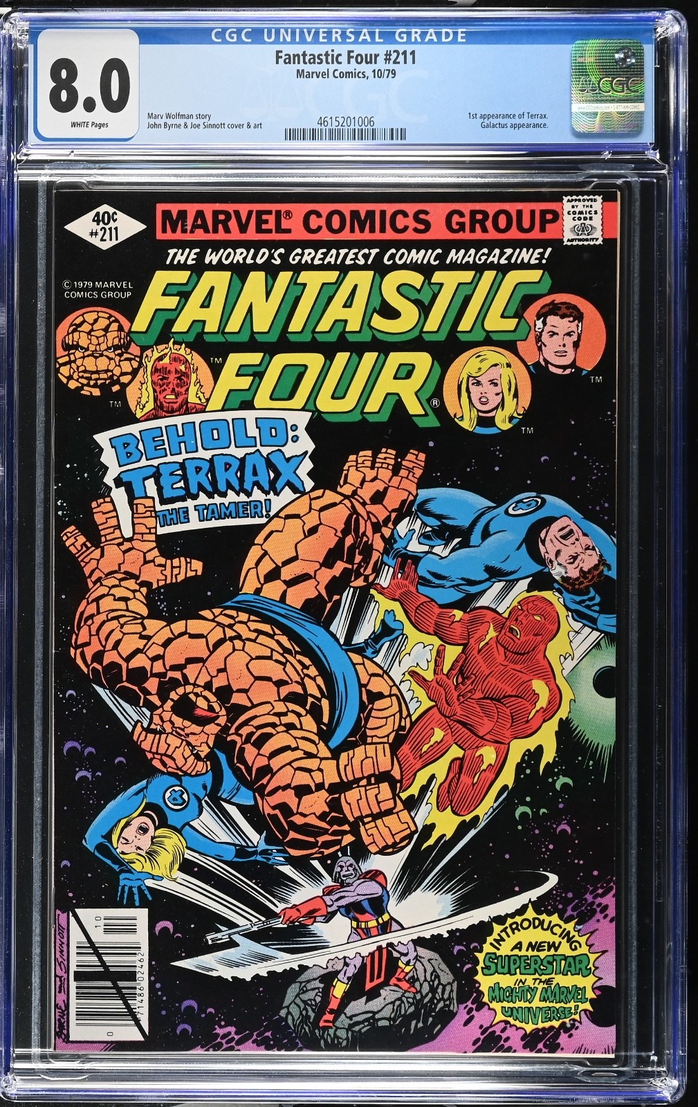 FANTASTIC FOUR 211 – 1ST TERRAX THE TAMER – CGC 8.0 WHITE PAGES : AKs Comic