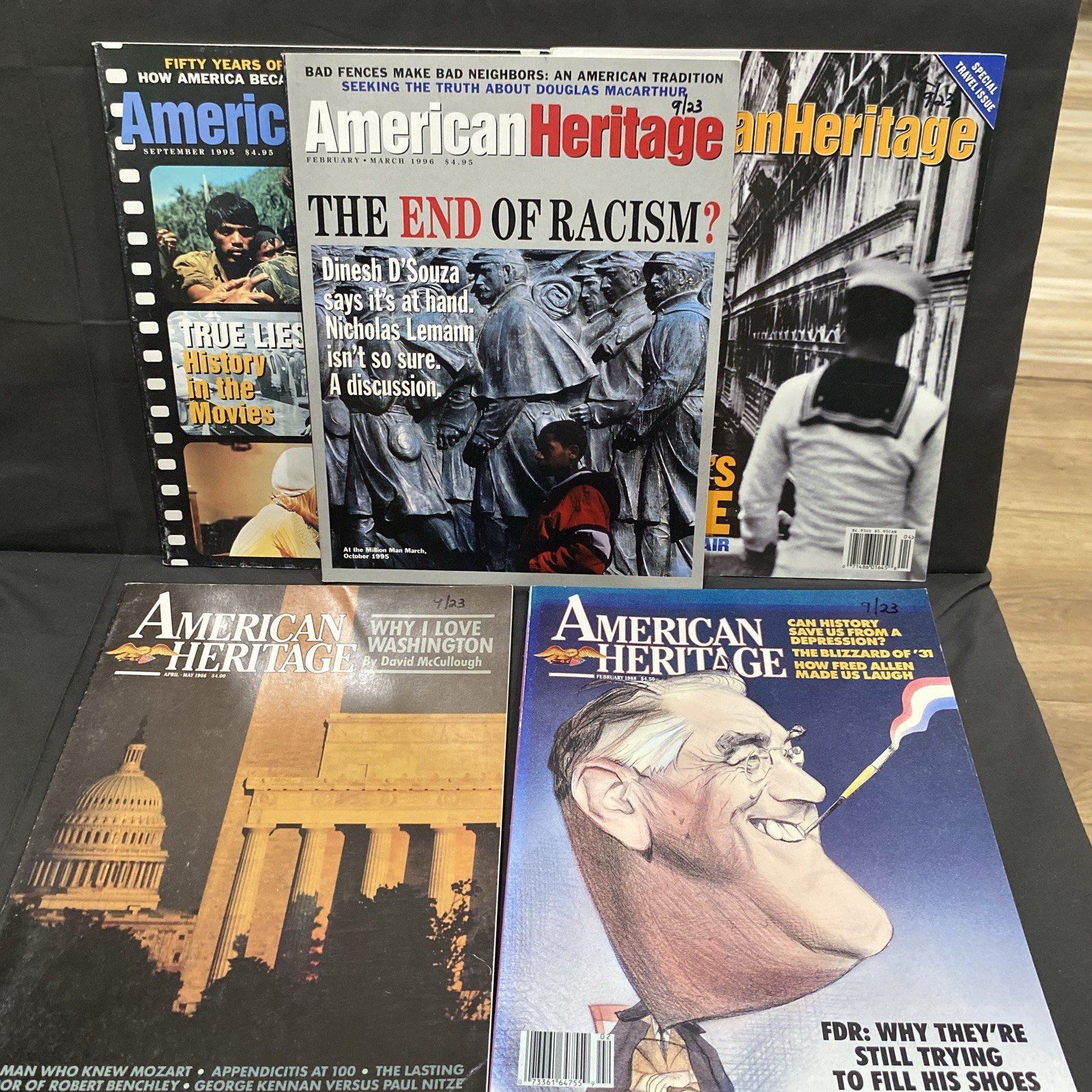 American Heritage Magazine Lot of 5. 1986 1988 1995 1996 2001. Million Man March
