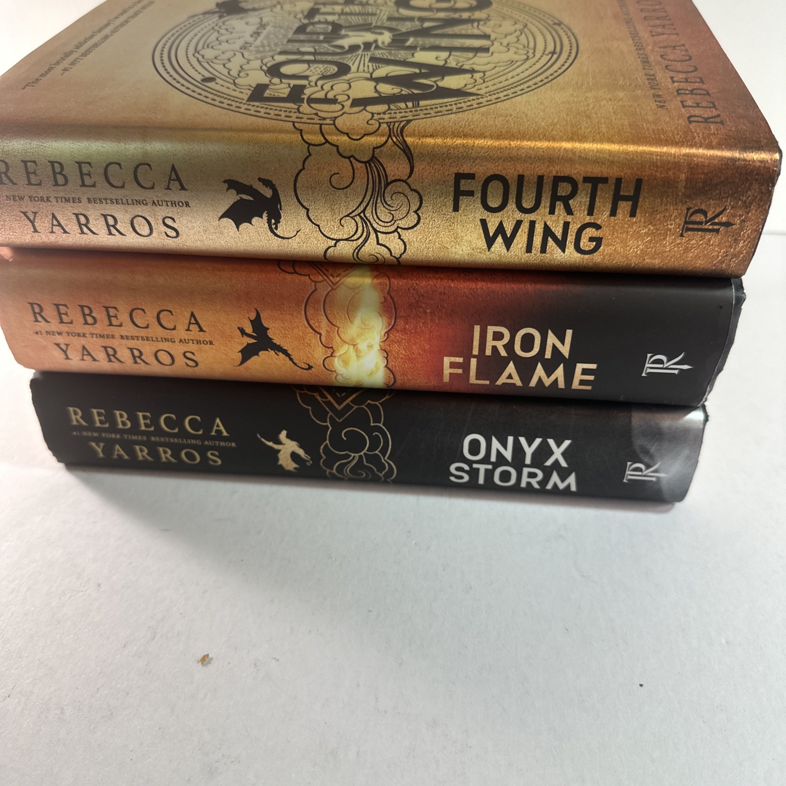 Fourth Wing, Iron Flame & Onyx Storm by Rebecca Yarros First Editions HC Trilogy