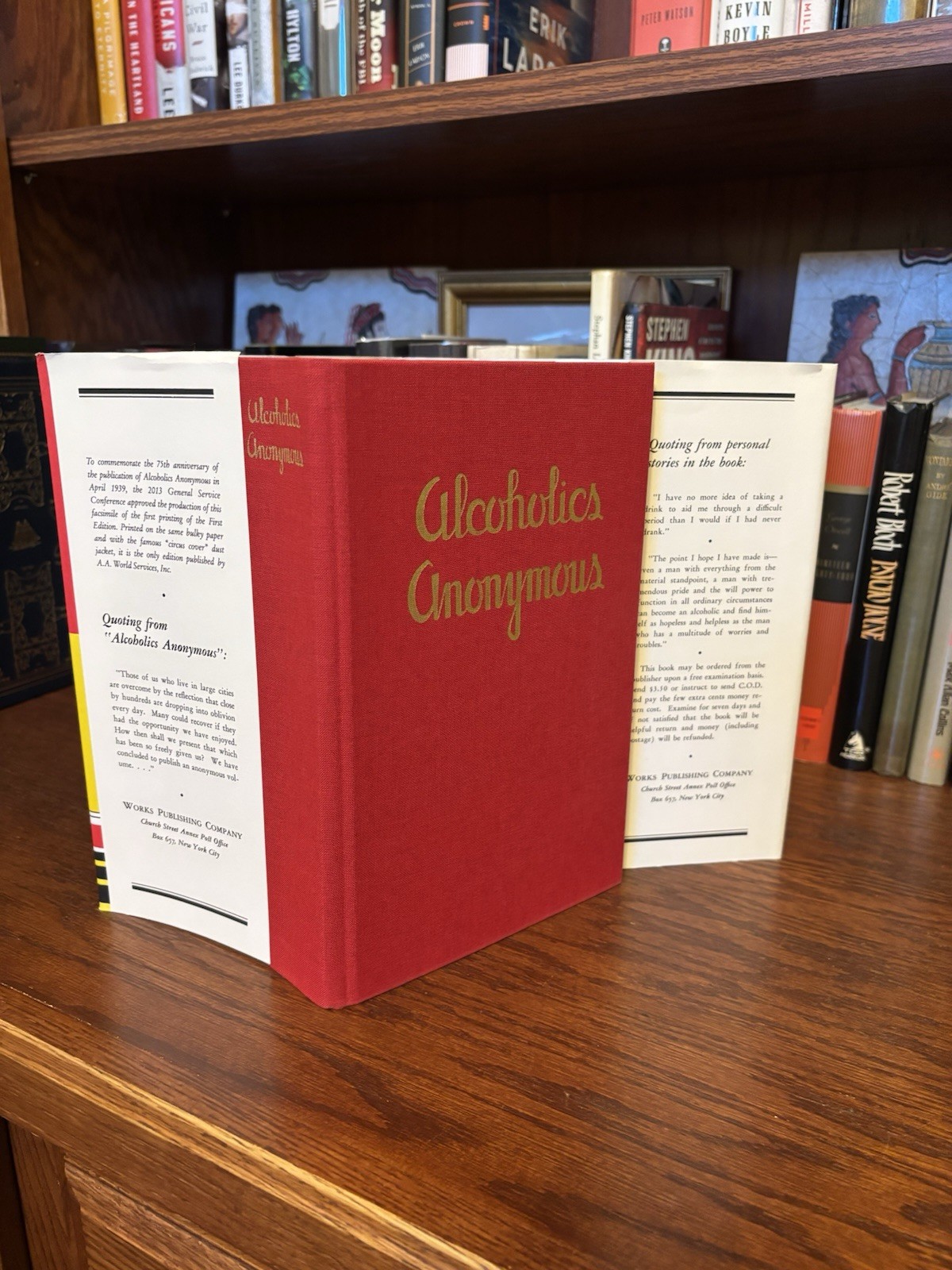 Alcoholics Anonymous Facsimile Big Book. Full Red Cloth w Gold Titles + Drunks