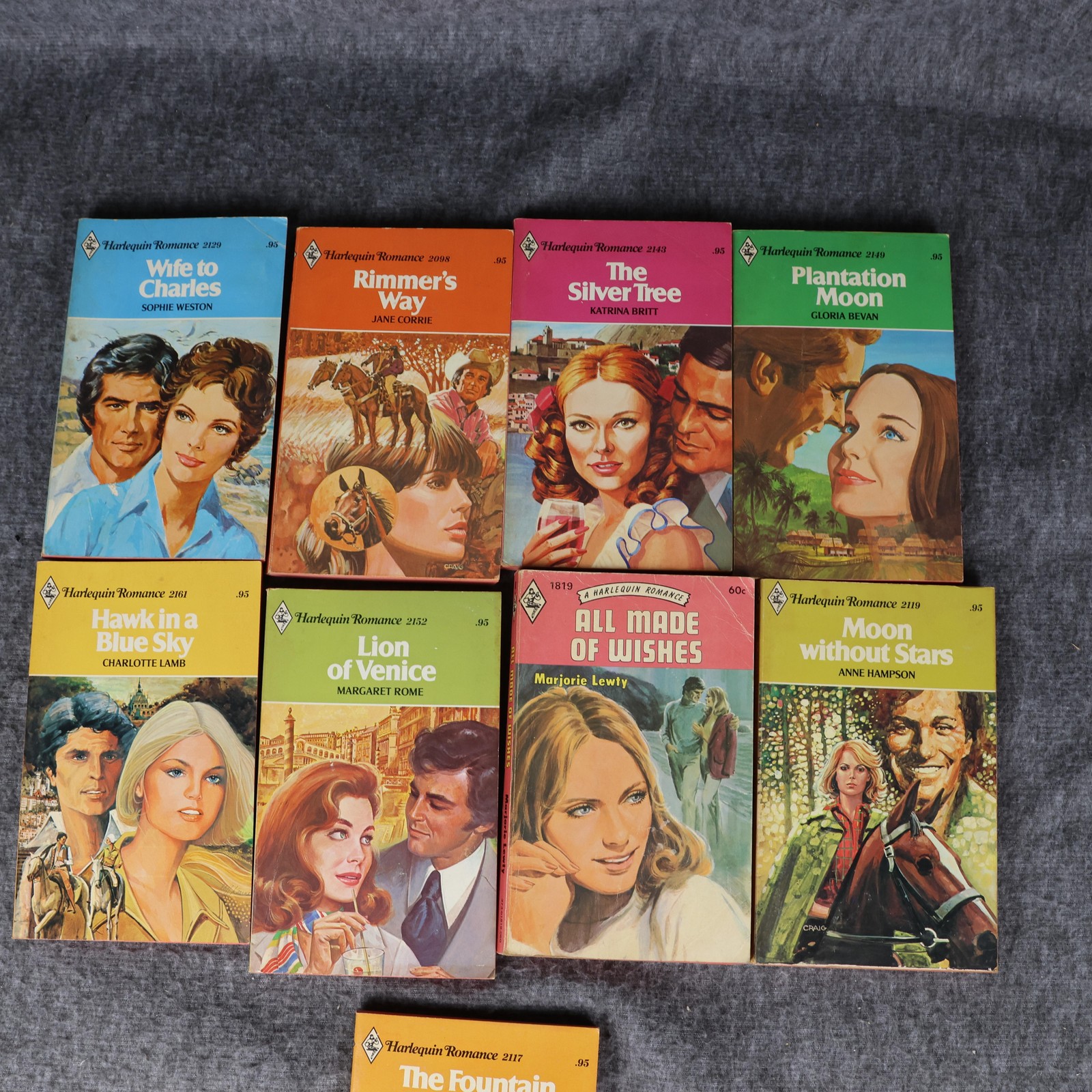 Vintage 1970s Harlequin Romance 41 PB Book Lot Illustrated Love Novels USA