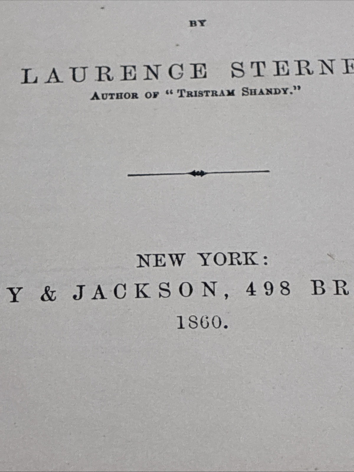 Rare 1860 A Sentimental Journey Through France Italy Letters Sermons HB