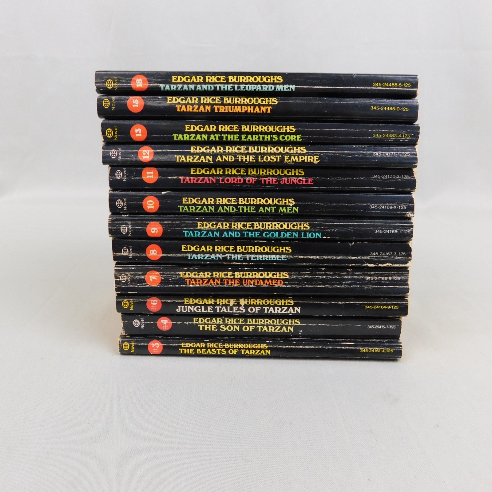 12pc Vintage Edgar Rice Burroughs Tarzan Series Adventure Paperbacks #2861