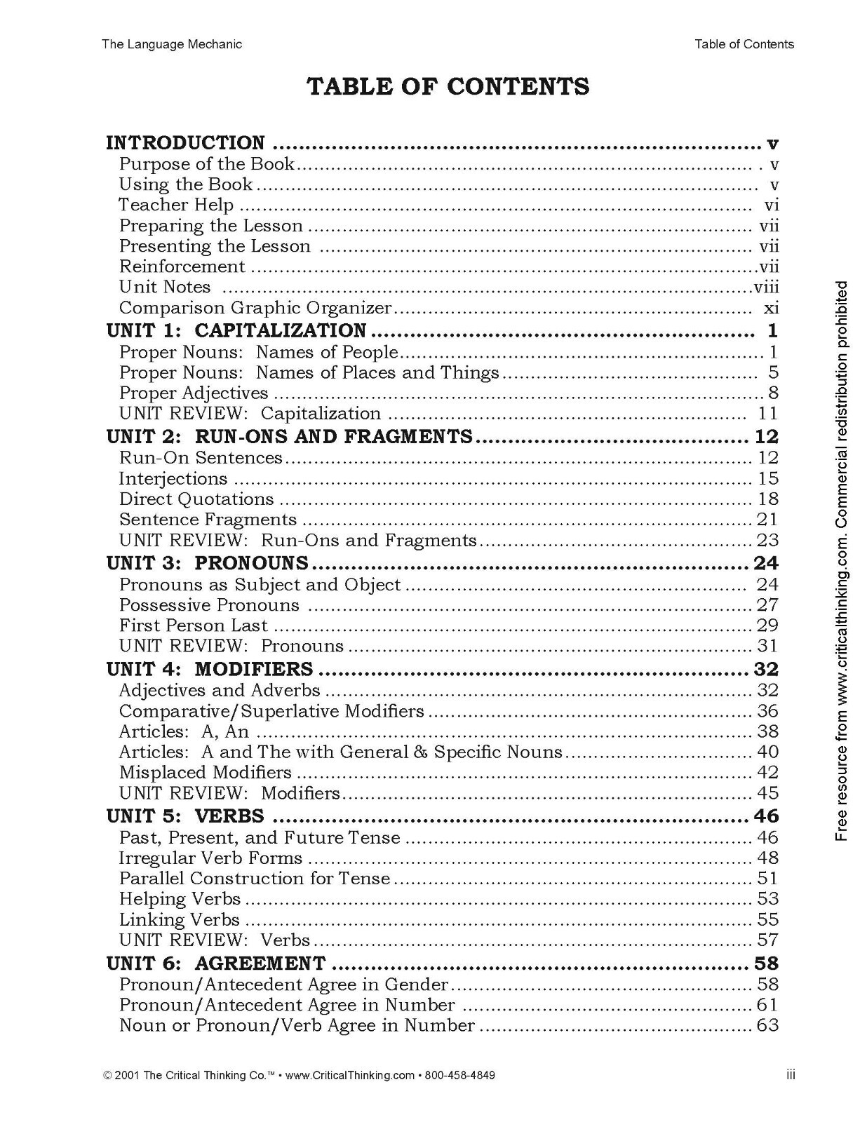 The Language Mechanic Language Arts Workbook for Grades 4-7